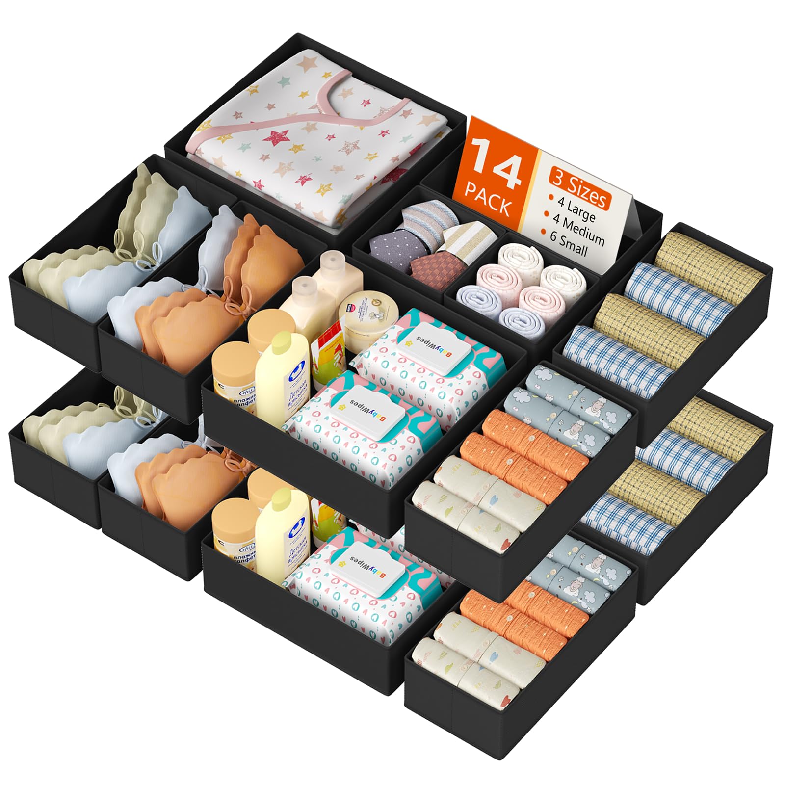 Drawer Organizer Clothes 14 Pack (14 Count)