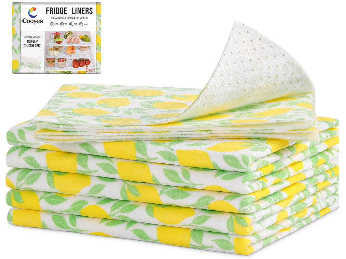 6 Pack Polyester Shelf Liners for Kitchen Cabinets