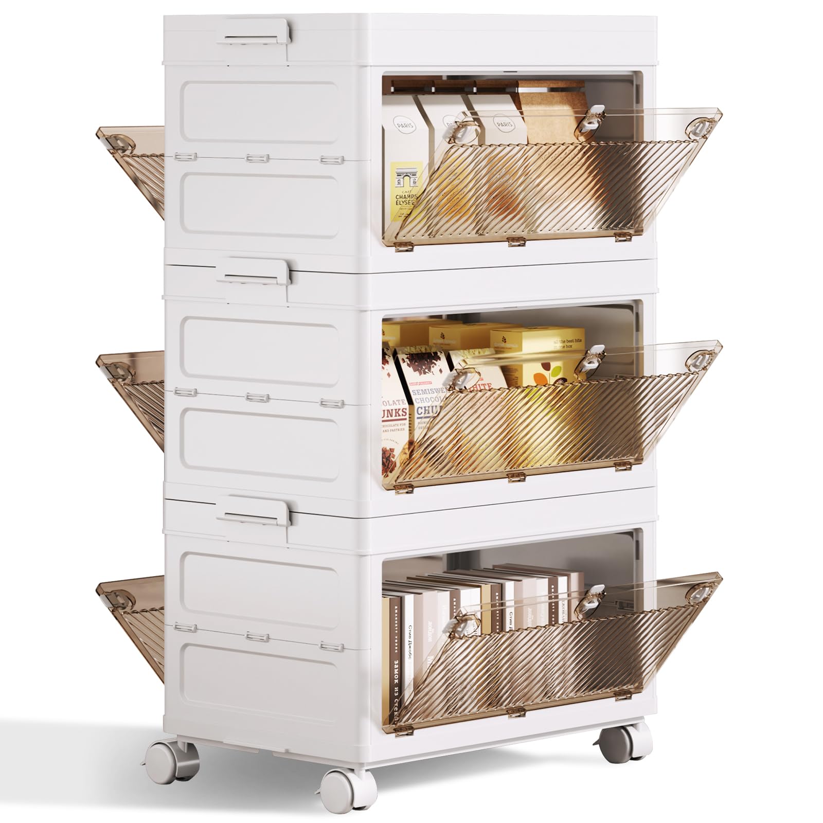 3 Tier Stackable Plastic Storage Bins