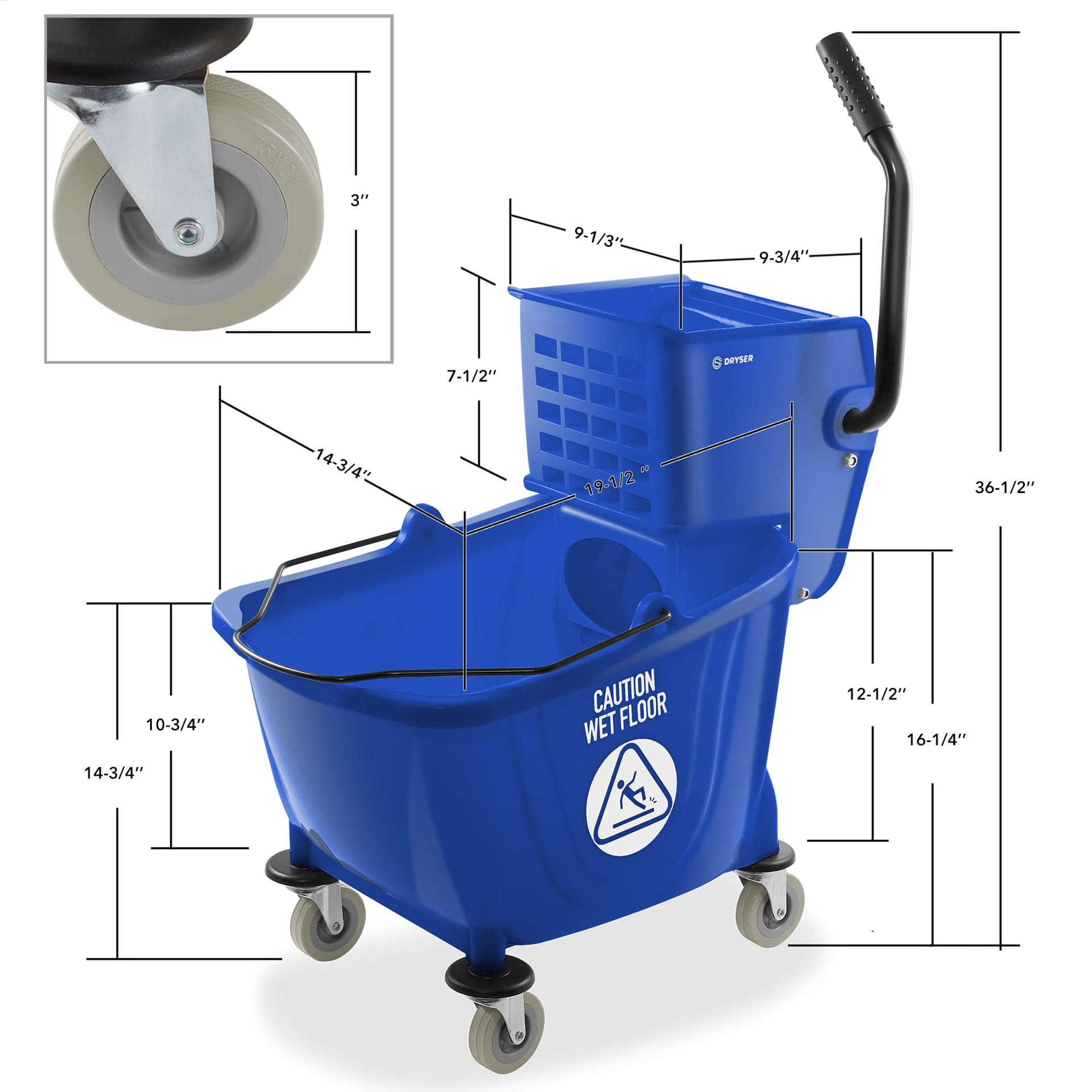 Commercial Side Press Wringer Combo Mop Bucket
