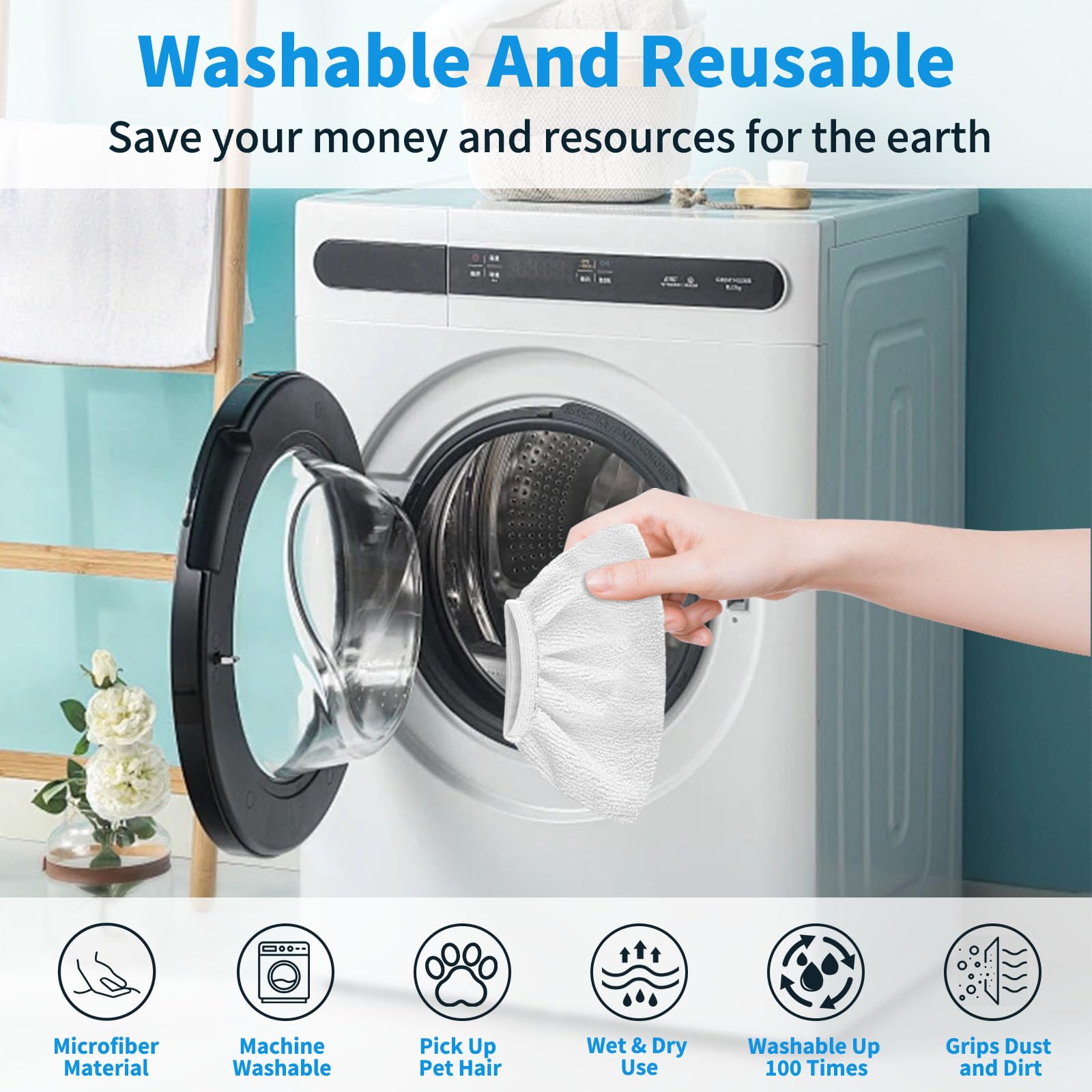 12 Pack Universal Handheld Steam Cleaner Pads Replacement Bissell Steam Shot Attachments (12 Count)