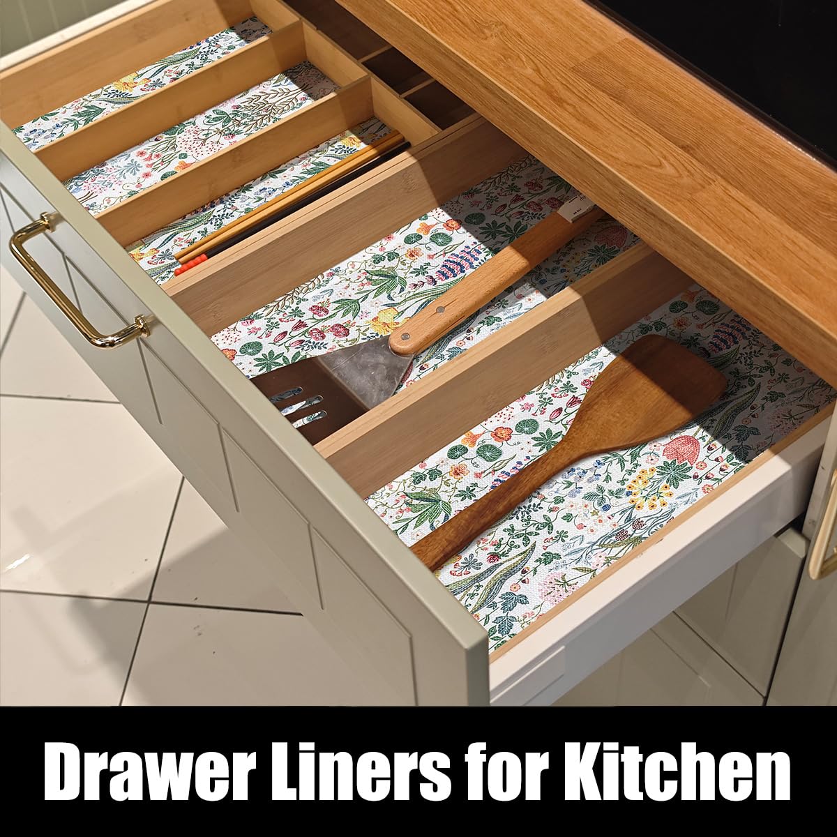 Floral Shelf Drawer Liners