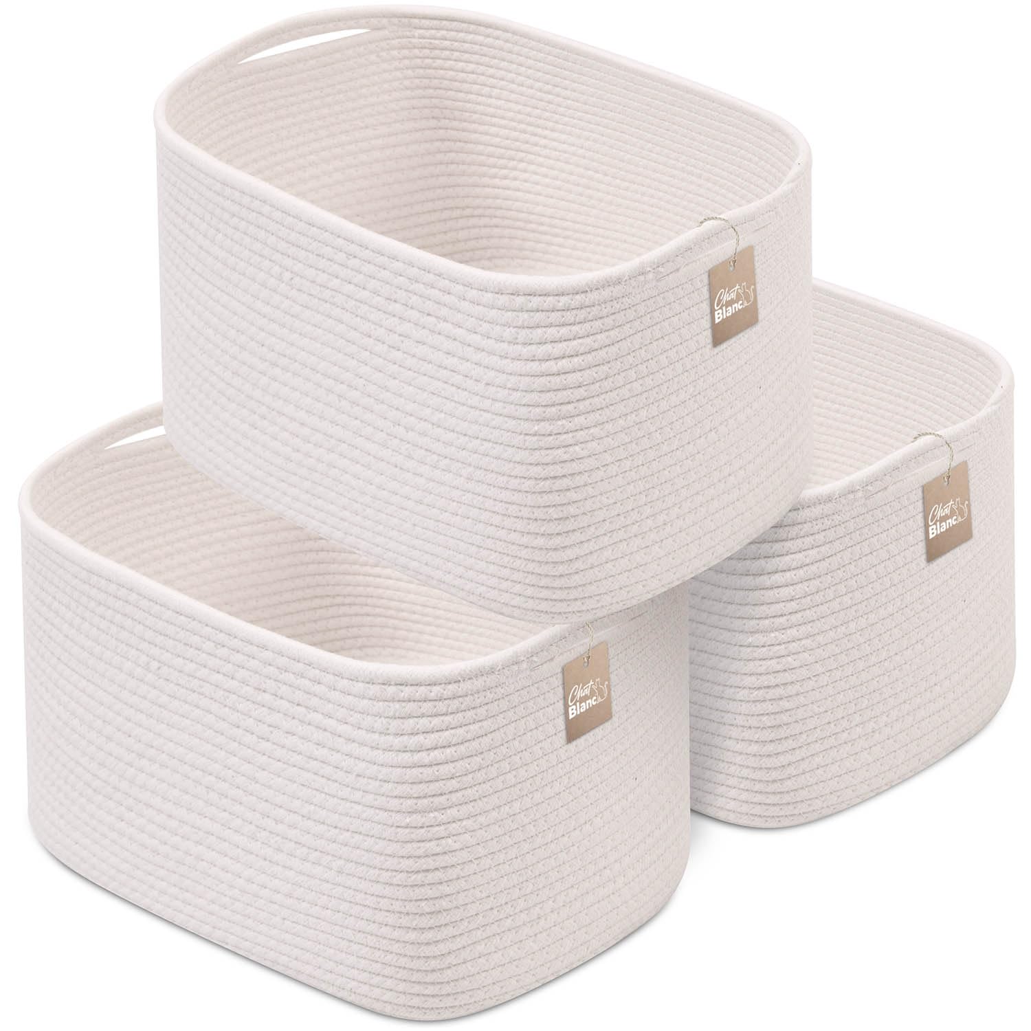 Cotton Rope Baskets for Organizing (3 Count)