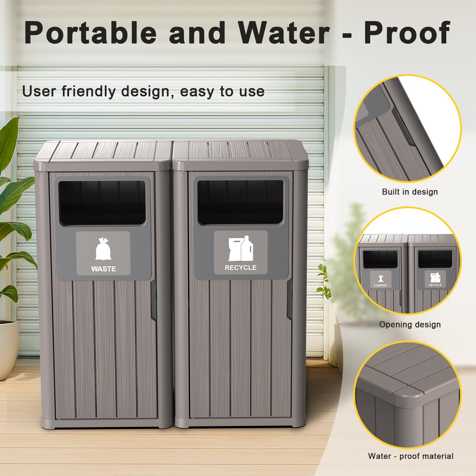 40 Gallon Outdoor Trash Can (2 Count)