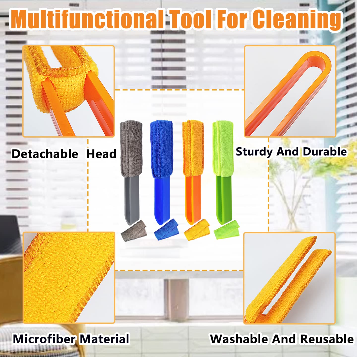 4 Pack Microfiber Blinds Duster