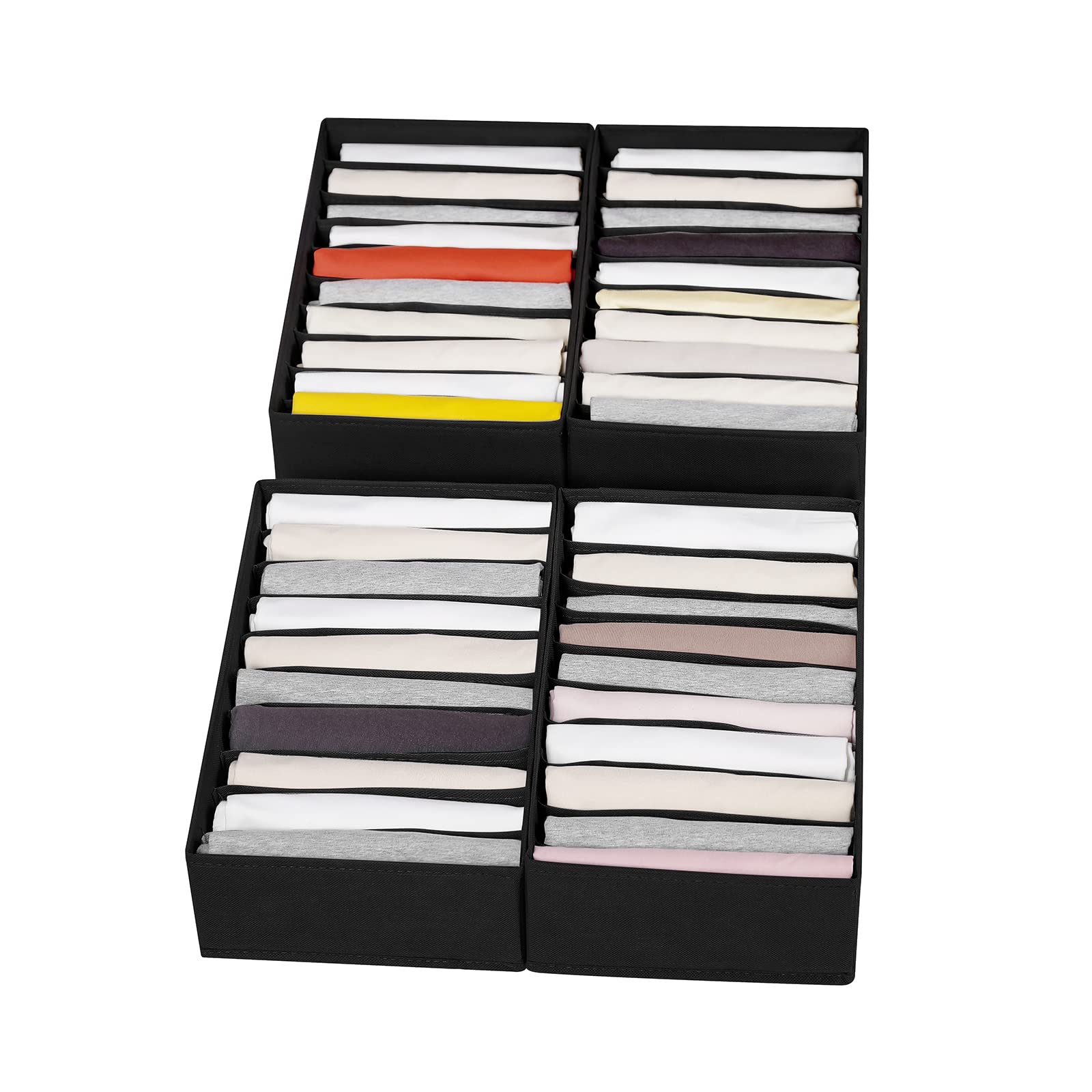 4 Packs T shirt Drawer Organizers for Clothing (4 Count)