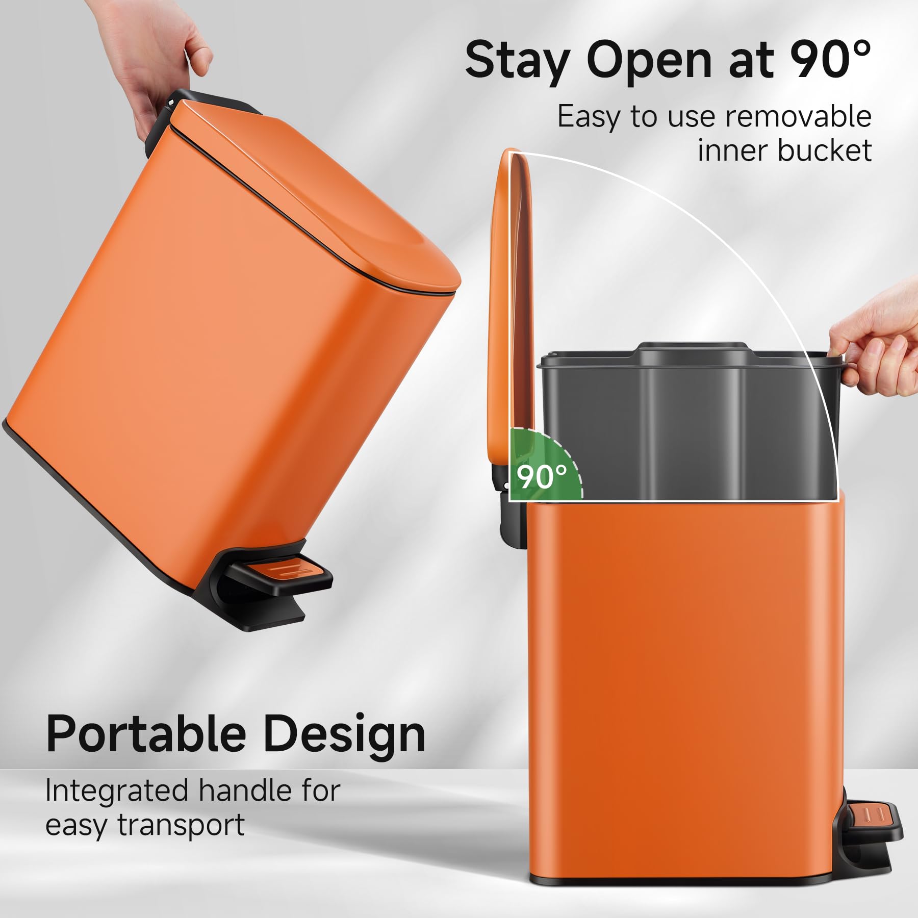 Small Bathroom Trash Can with Lid