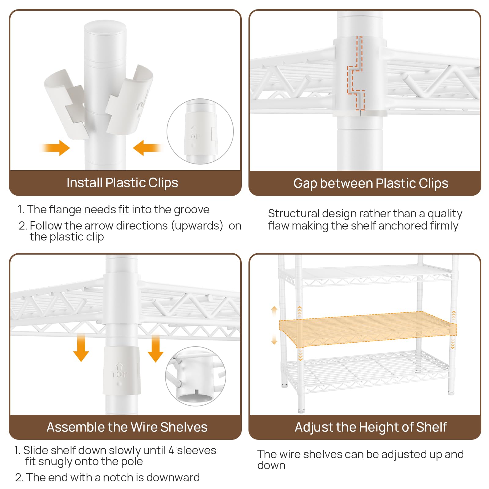 Heavy Duty Clothes Rack Metal Wardrobe with Adjustable Wire Shelves