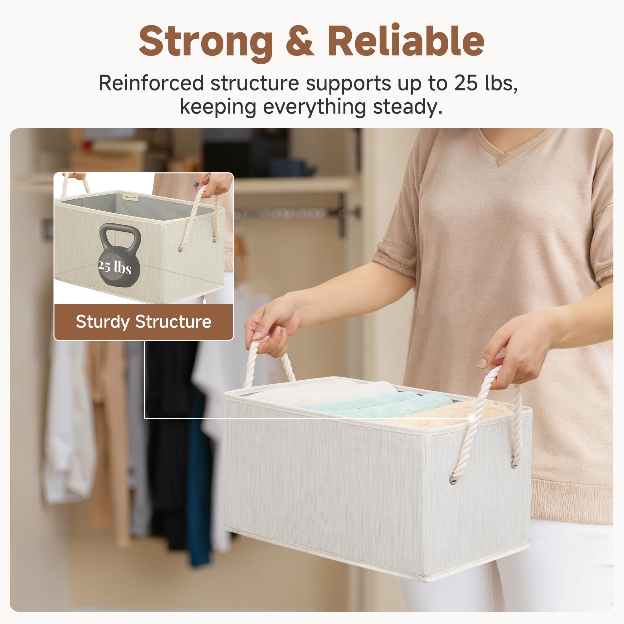 Storage Baskets for Shelves (3 Count)