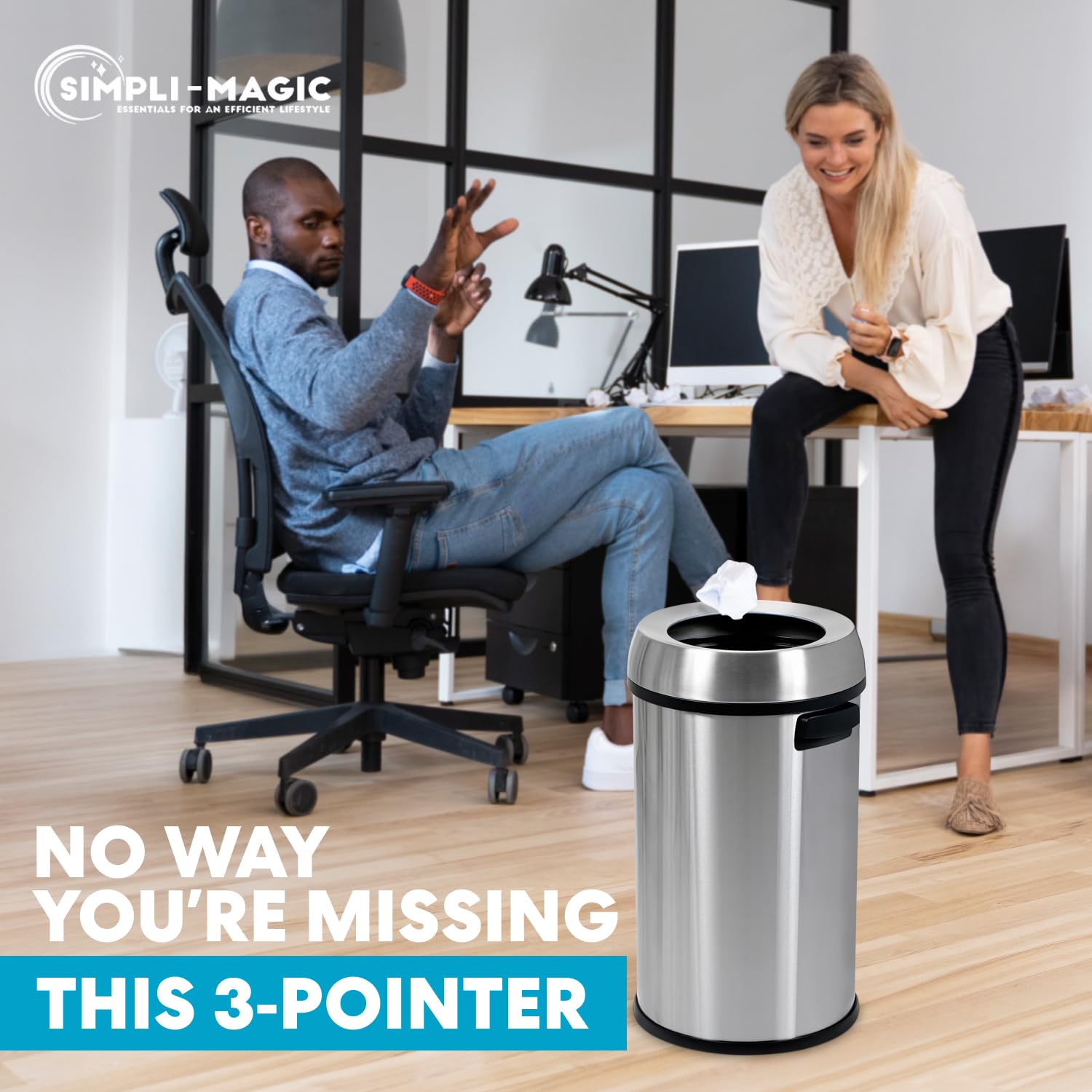 65 Liter Open Top Trash Can