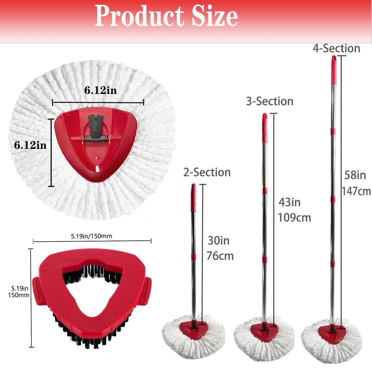 Spin Mop Replacement Head Mop Replace Head Compatible with O Cedar EasyWring Spin Mop