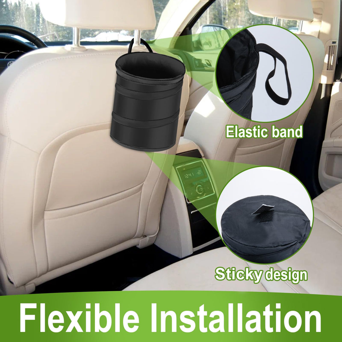 2 PCS Car Collapsible Trash Can (2 Count)