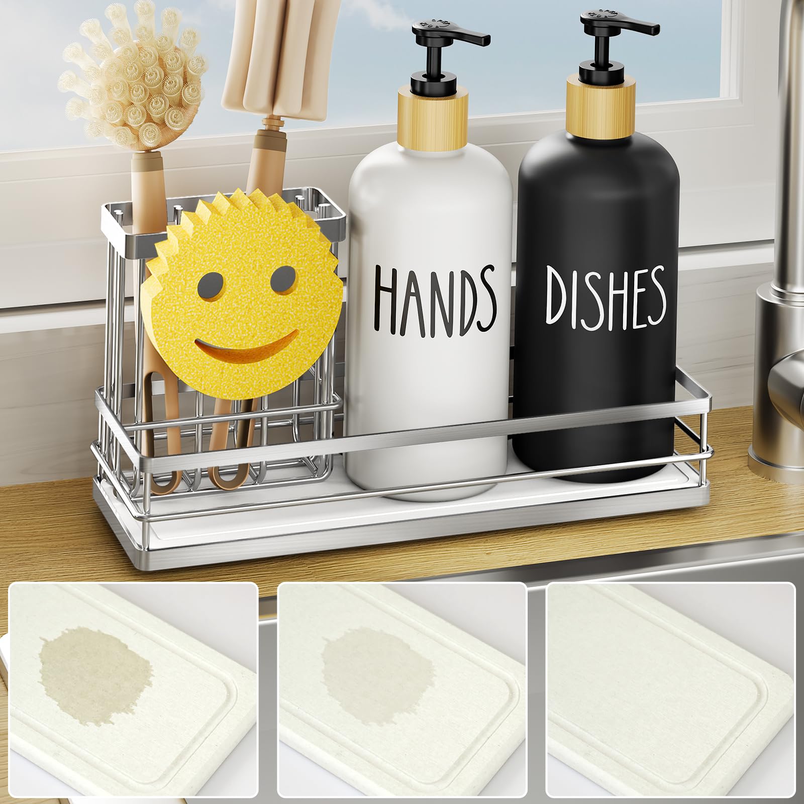 Kitchen Dish Soap Dispenser Set