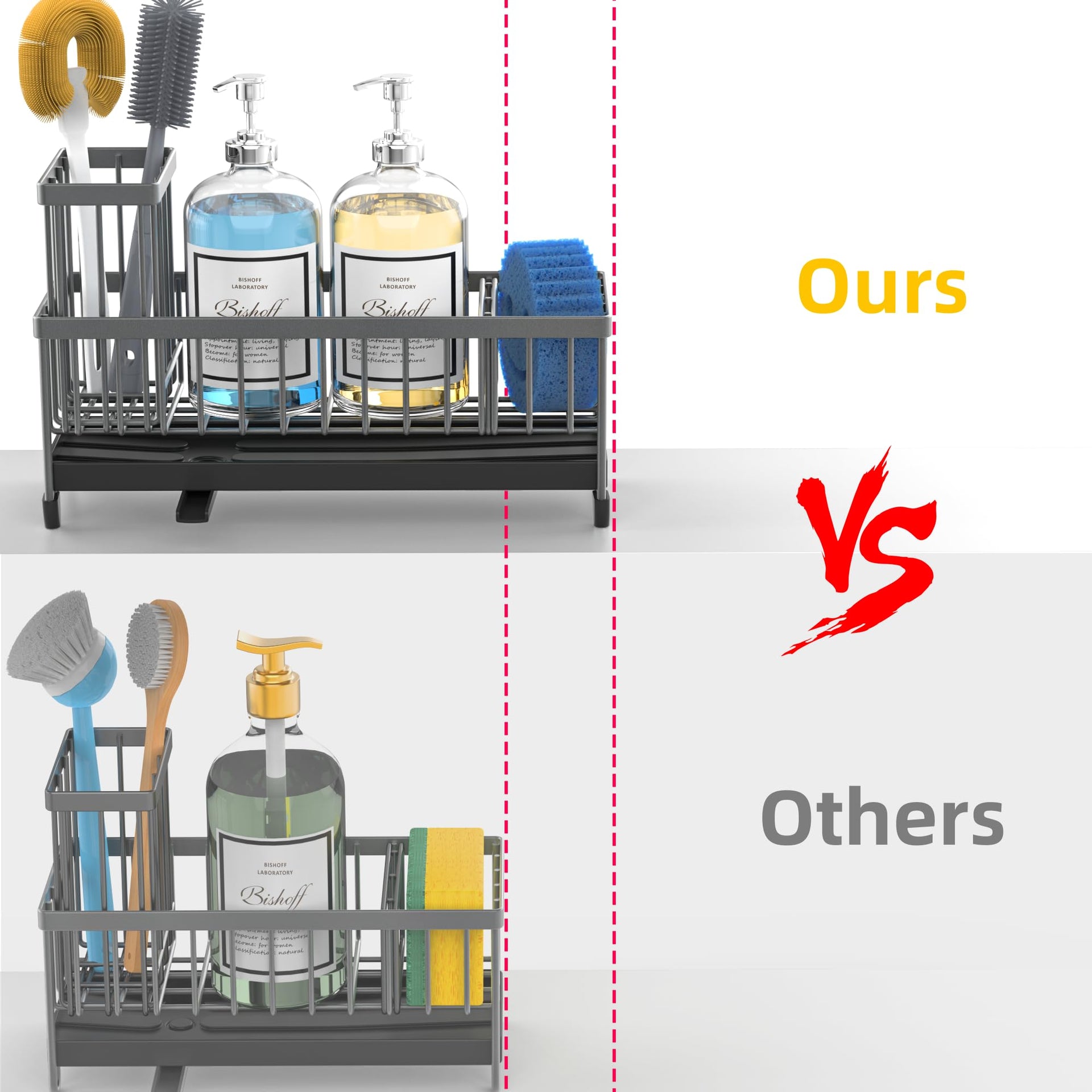 Extra Large Sponge Holder for Kitchen Sink Organizer Caddy