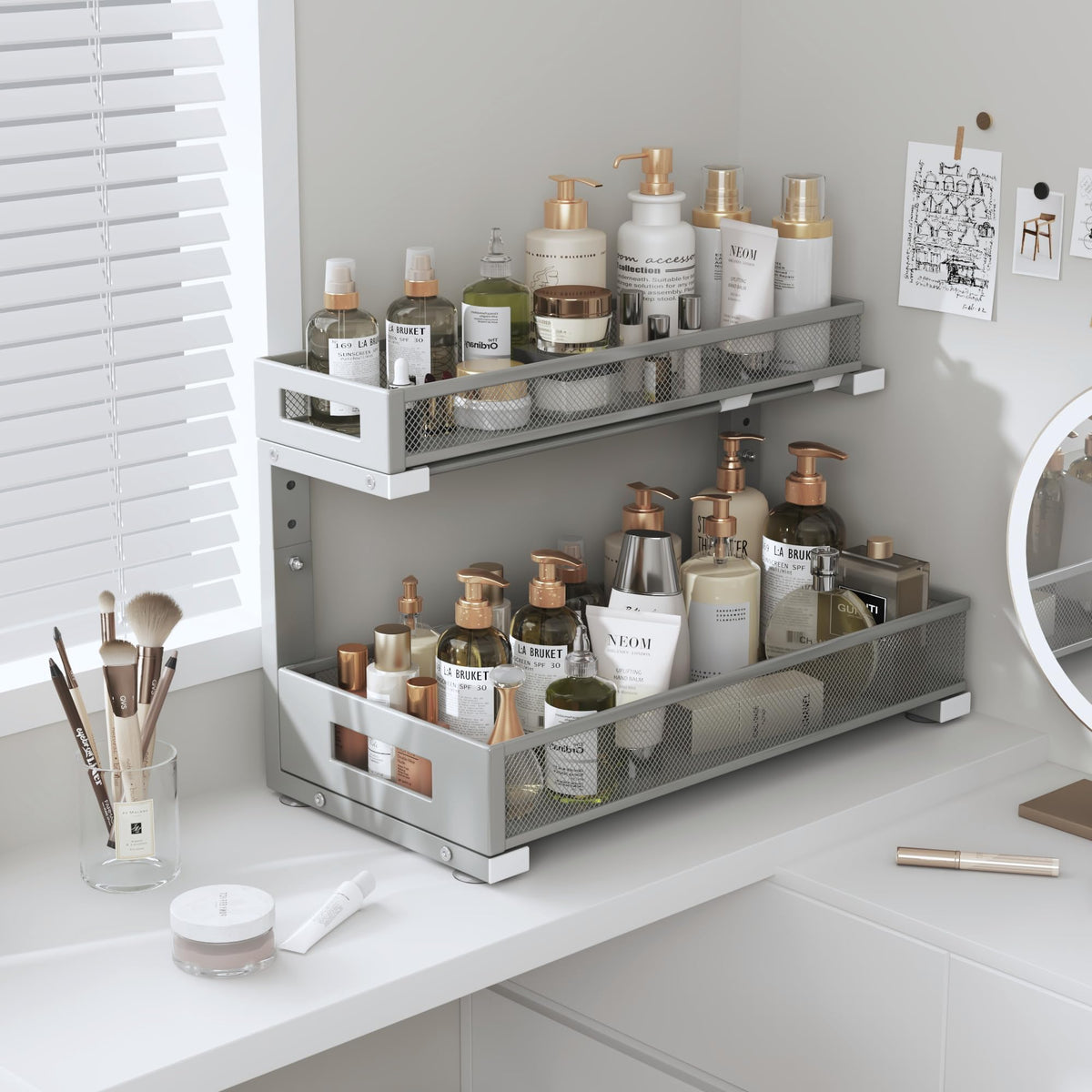 1 Pack 17IN Depth Under Sink Storage Organizer