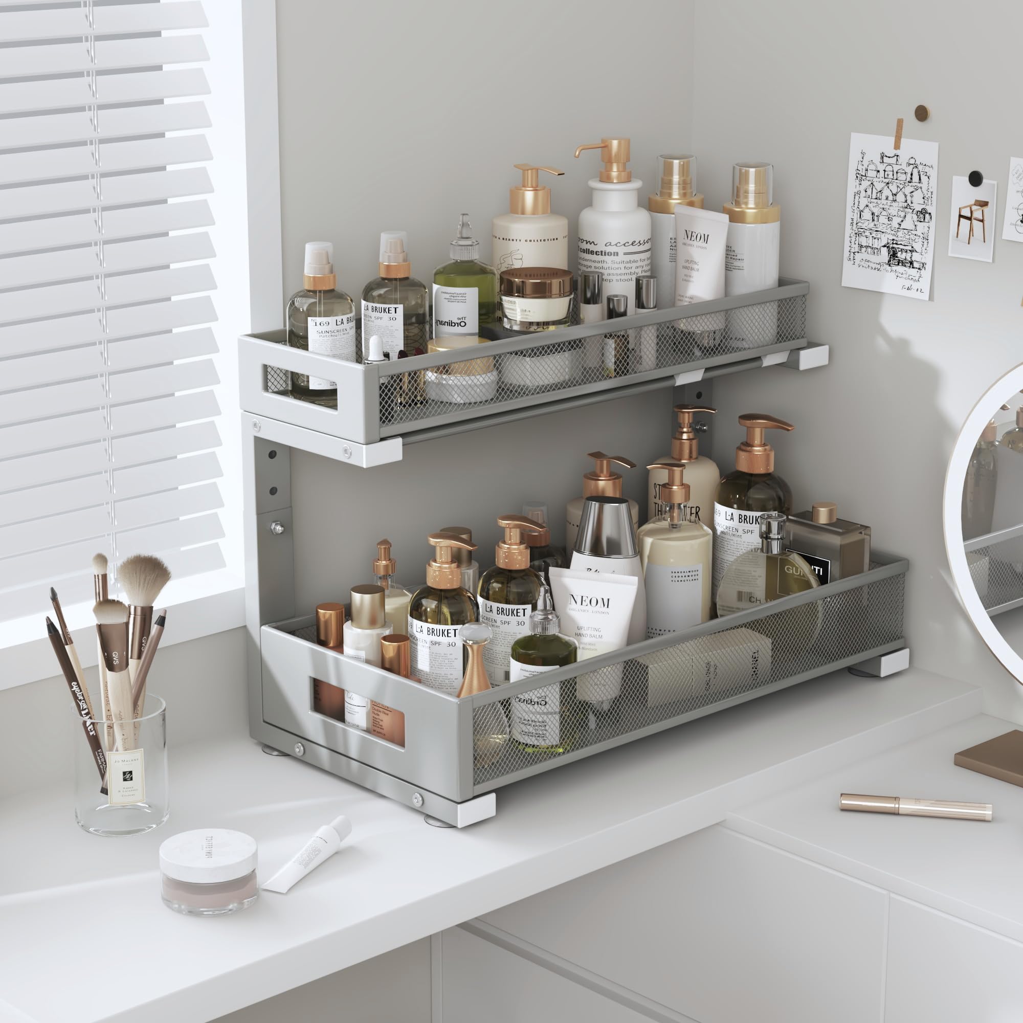 1 Pack 17IN Depth Under Sink Storage Organizer