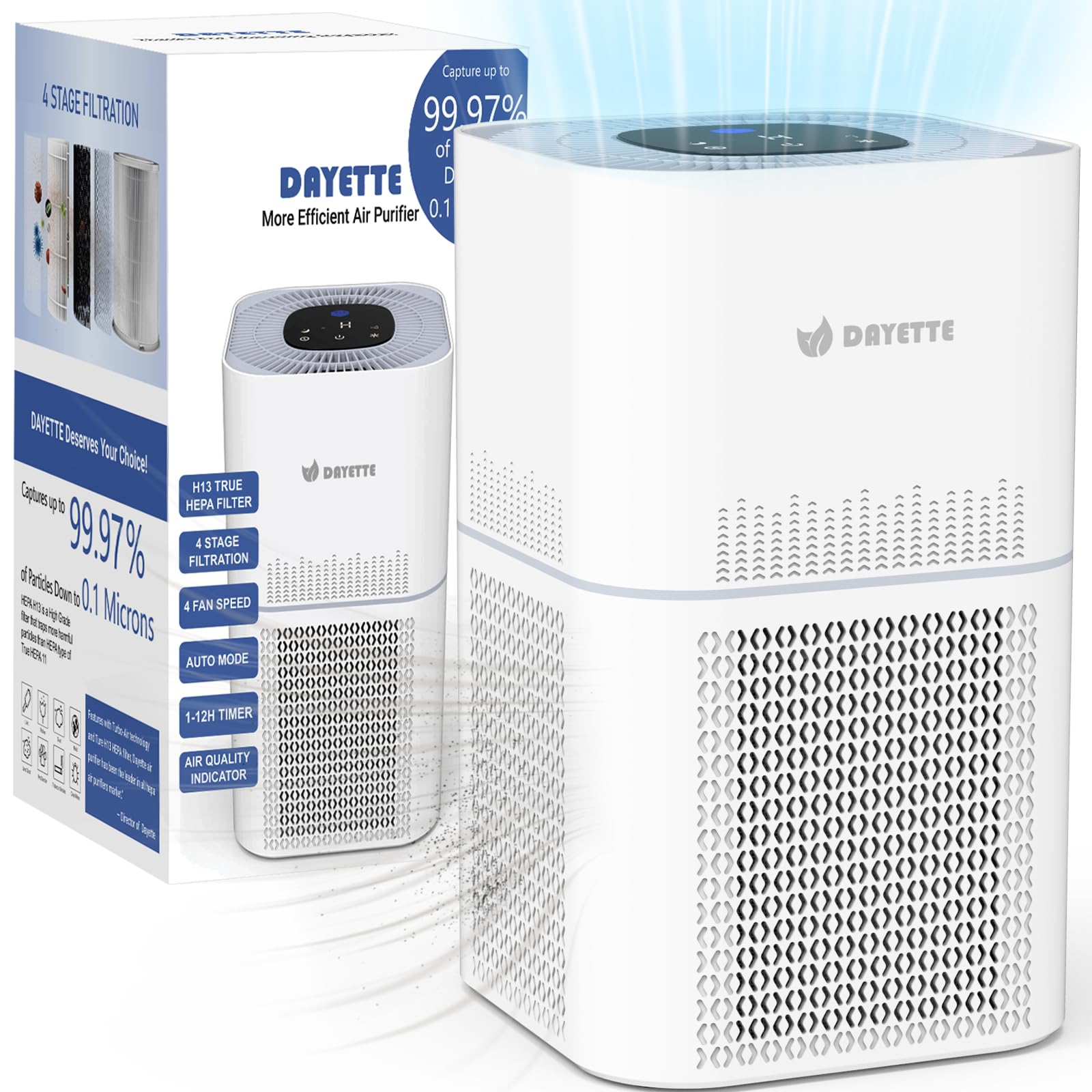 HEPA Air Purifiers for Home Large Room Up to 2200ft²