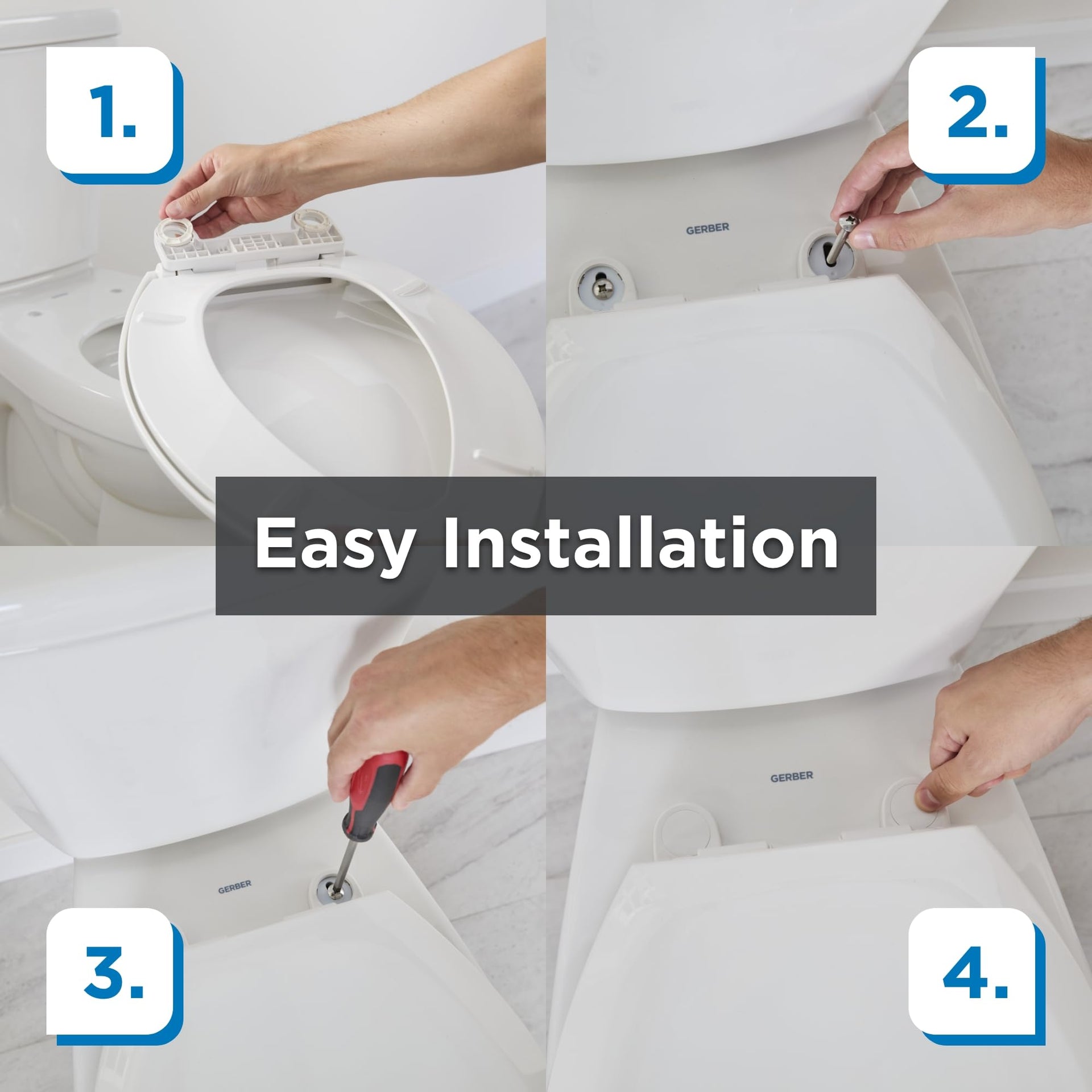 Universal Elongated Toilet Seat with Cover