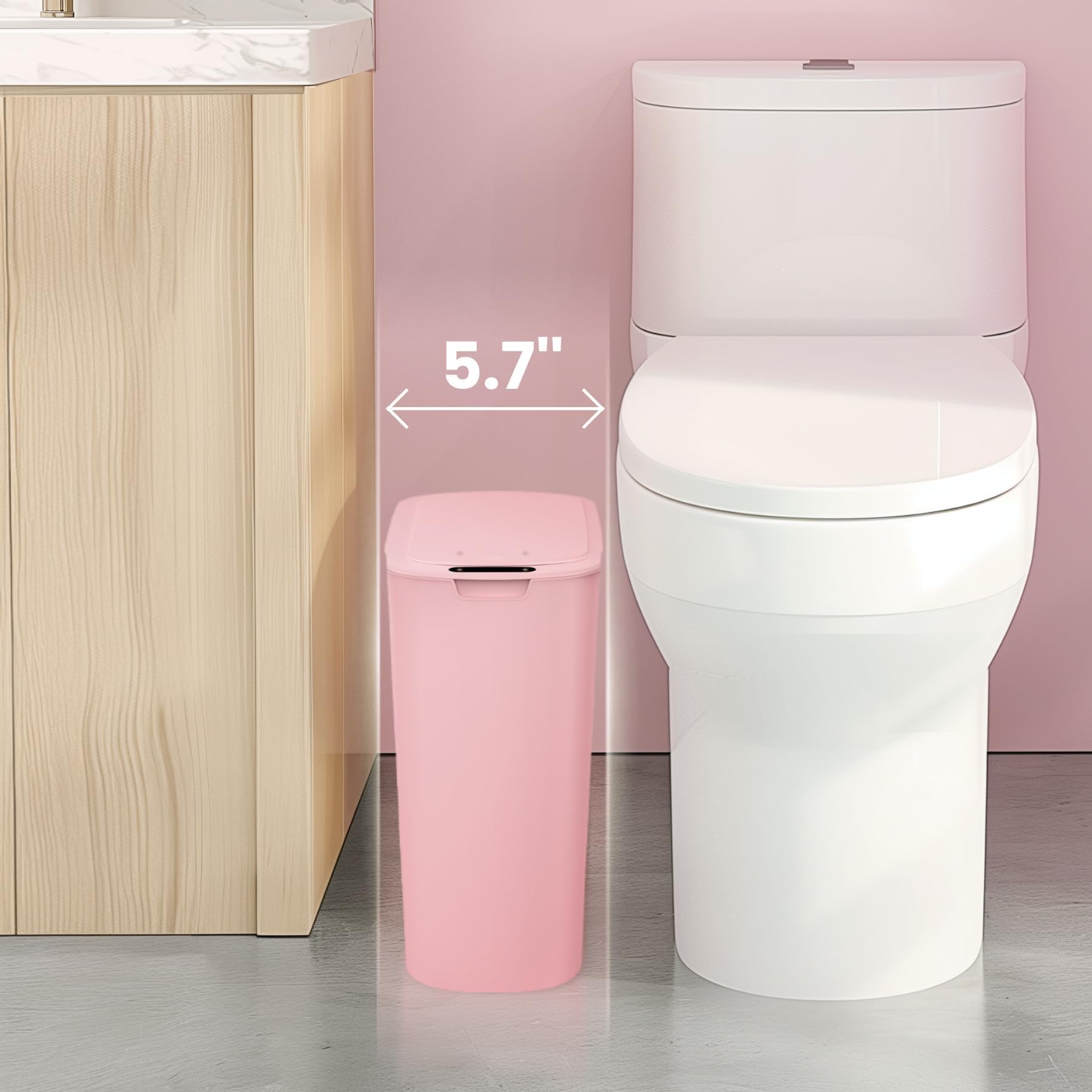 Automatic Small Bathroom Trash Can with Lid