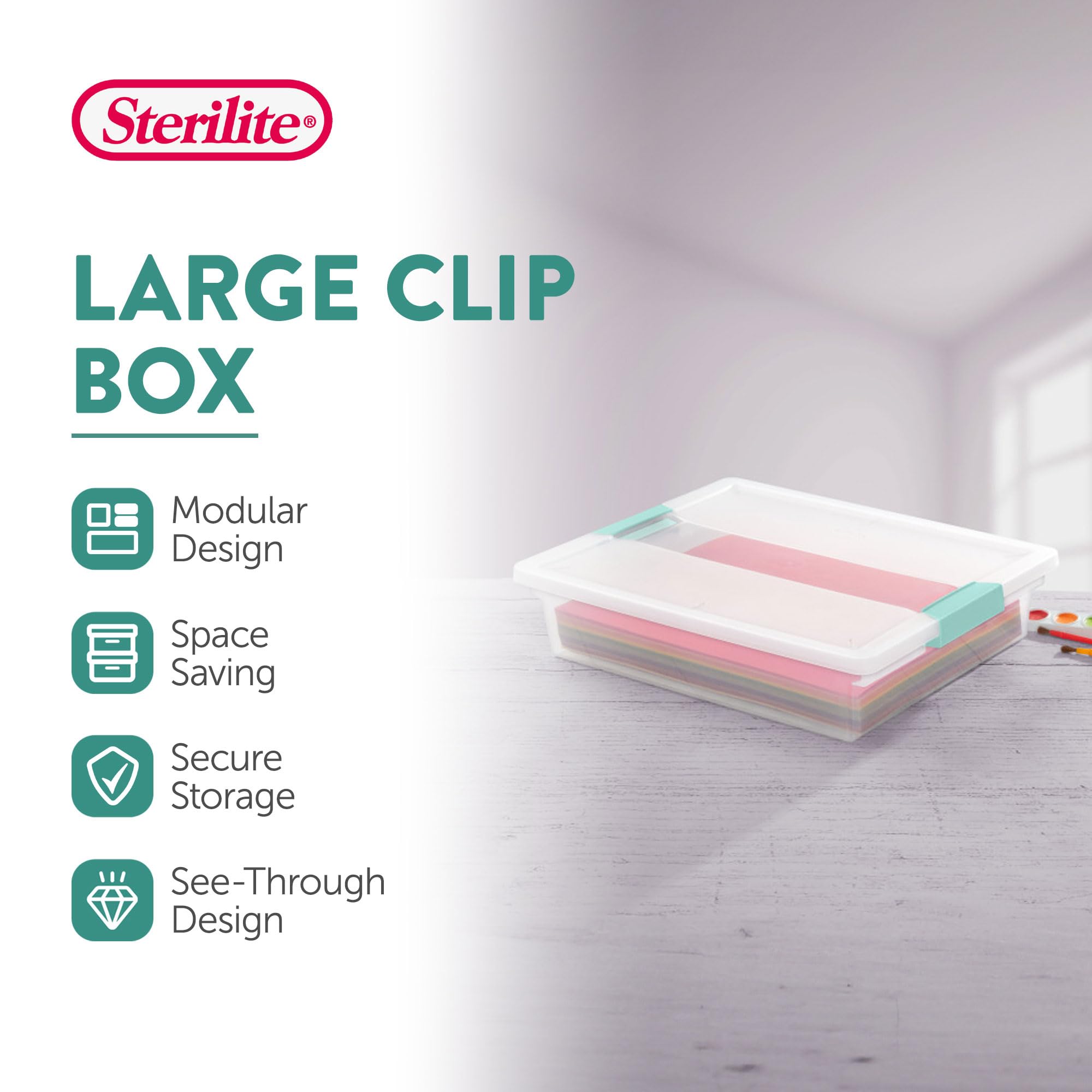 Clip Box Stackable Clear Plastic Bins (12 Count)