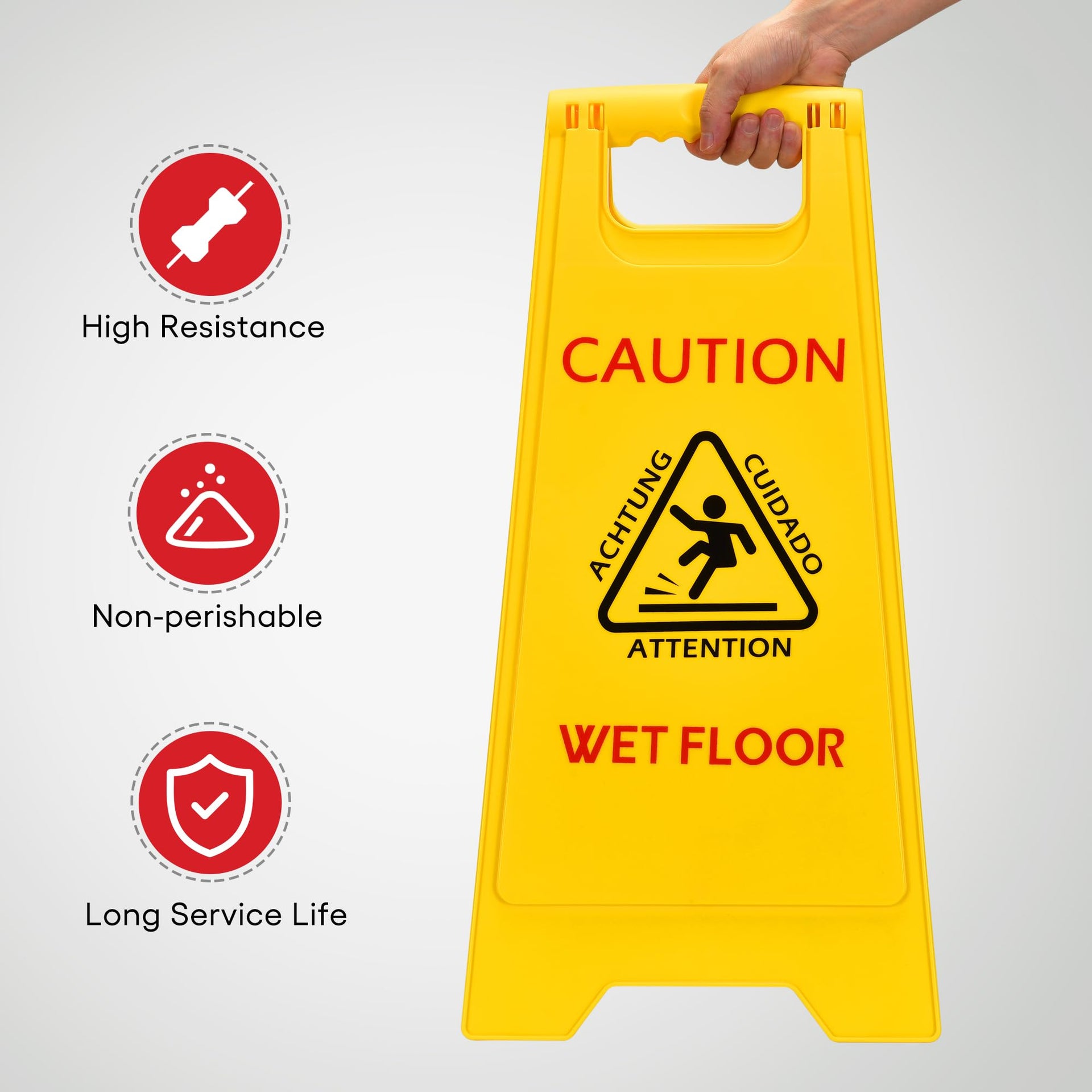 MATTHEW CLEANING 25'' Industrial Wet Floor Sign 6 Pack 2 (6 Count)