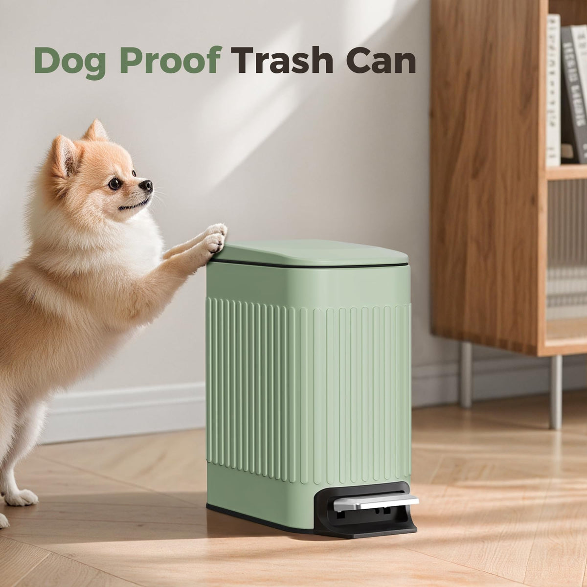 Slim Bathroom Trash Can with Lid Soft Close & Pedal