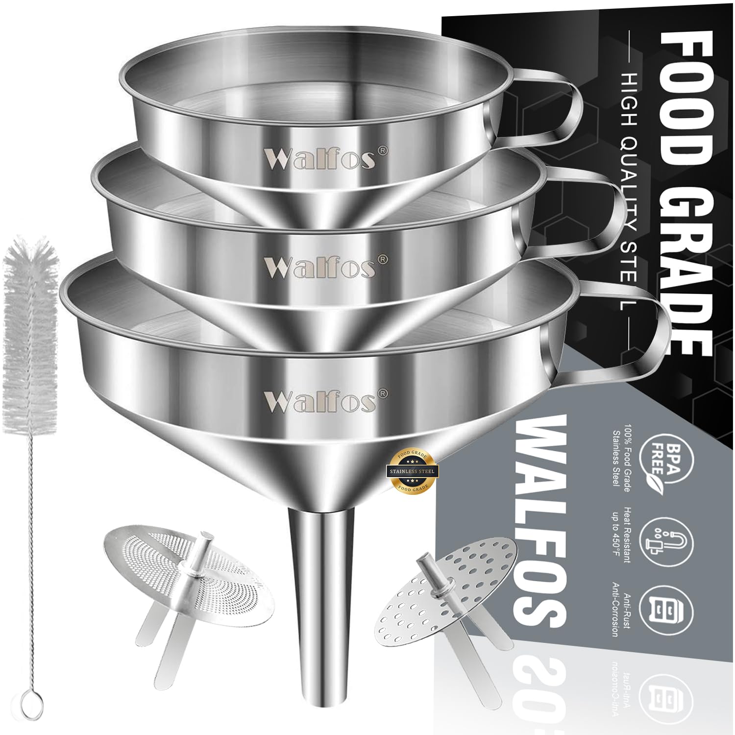 Stainless Steel Funnel (3 Count)
