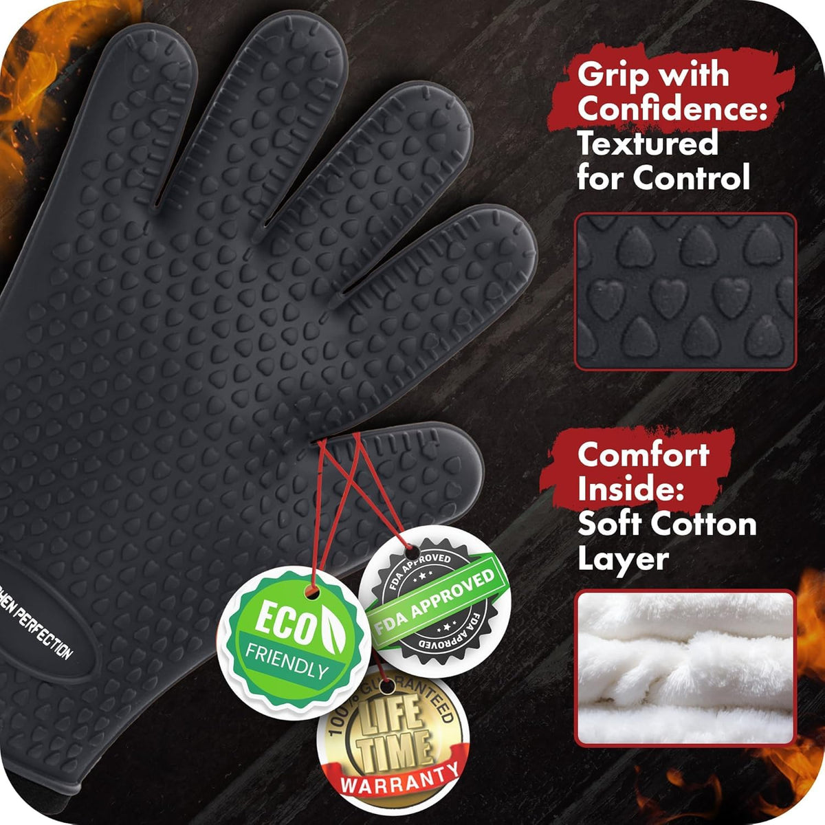 Silicone Smoker BBQ Gloves (2 Count)