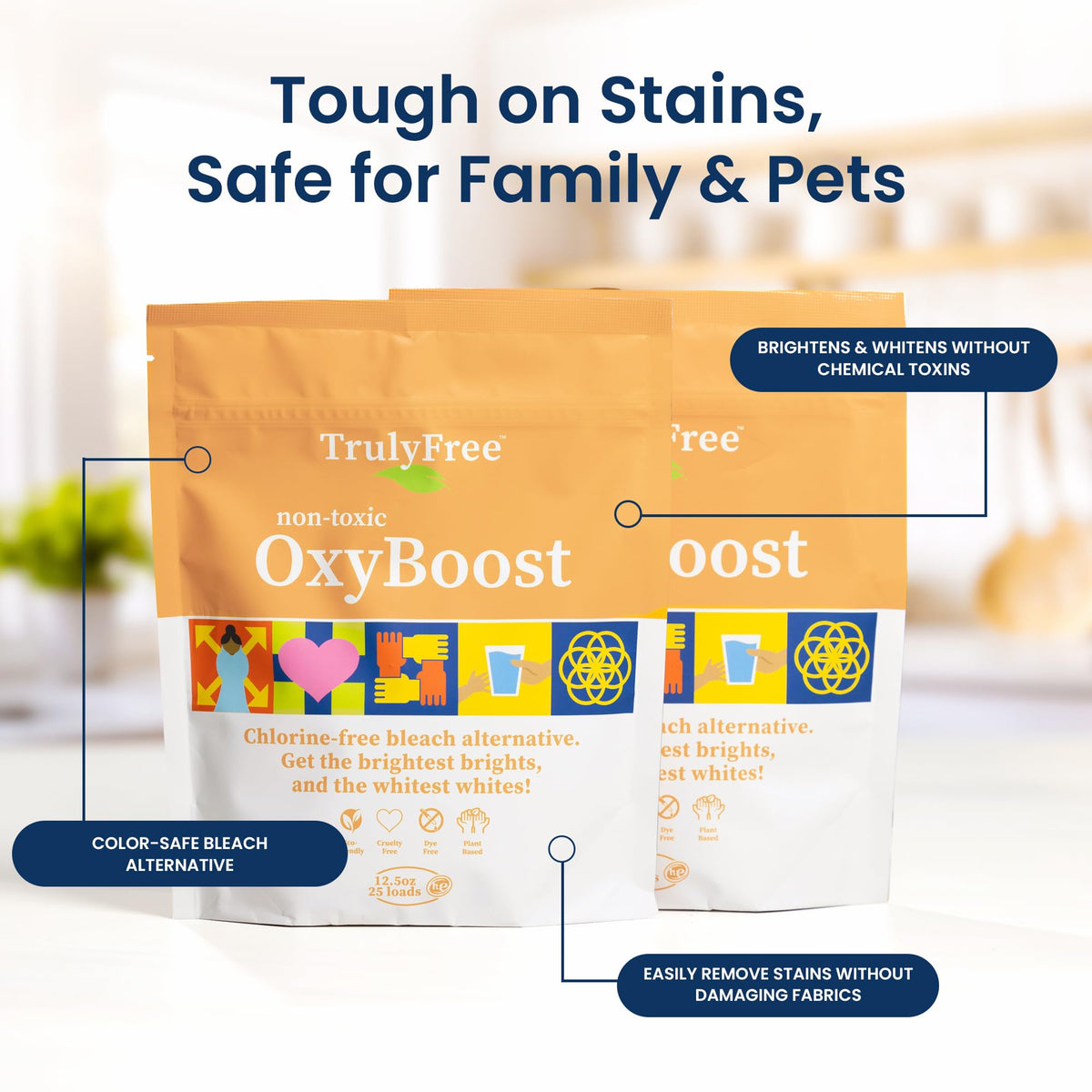 OxyBoost Oxygen Whitener & Clothes Stain Remover Laundry Detergent Powder with Sodium Percarbonate (12.5 Ounce)