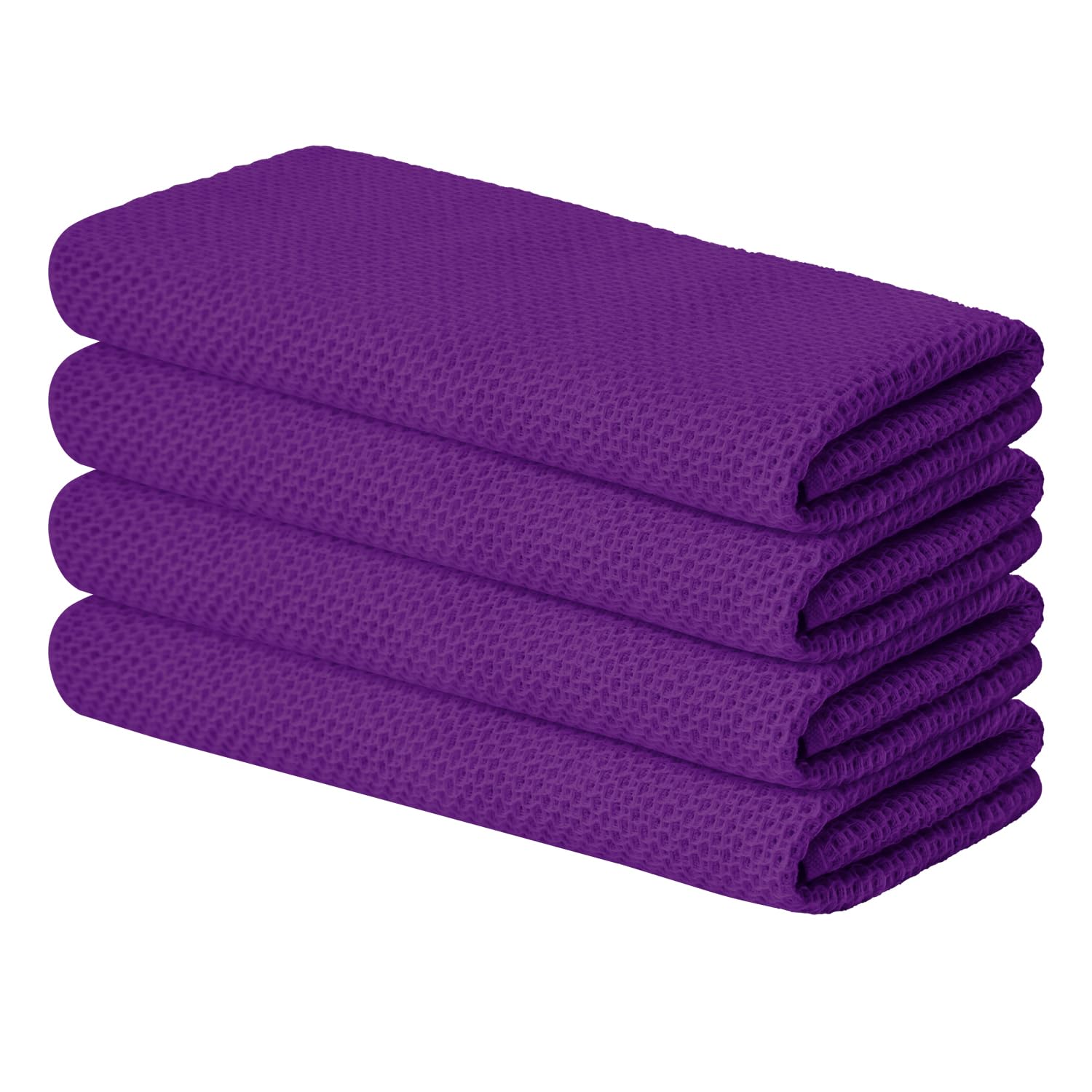 100% Cotton Purple Waffle Weave Kitchen Dish Cloths (4 Count)