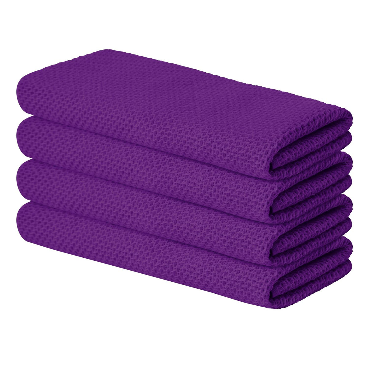 100% Cotton Purple Waffle Weave Kitchen Dish Cloths (4 Count)