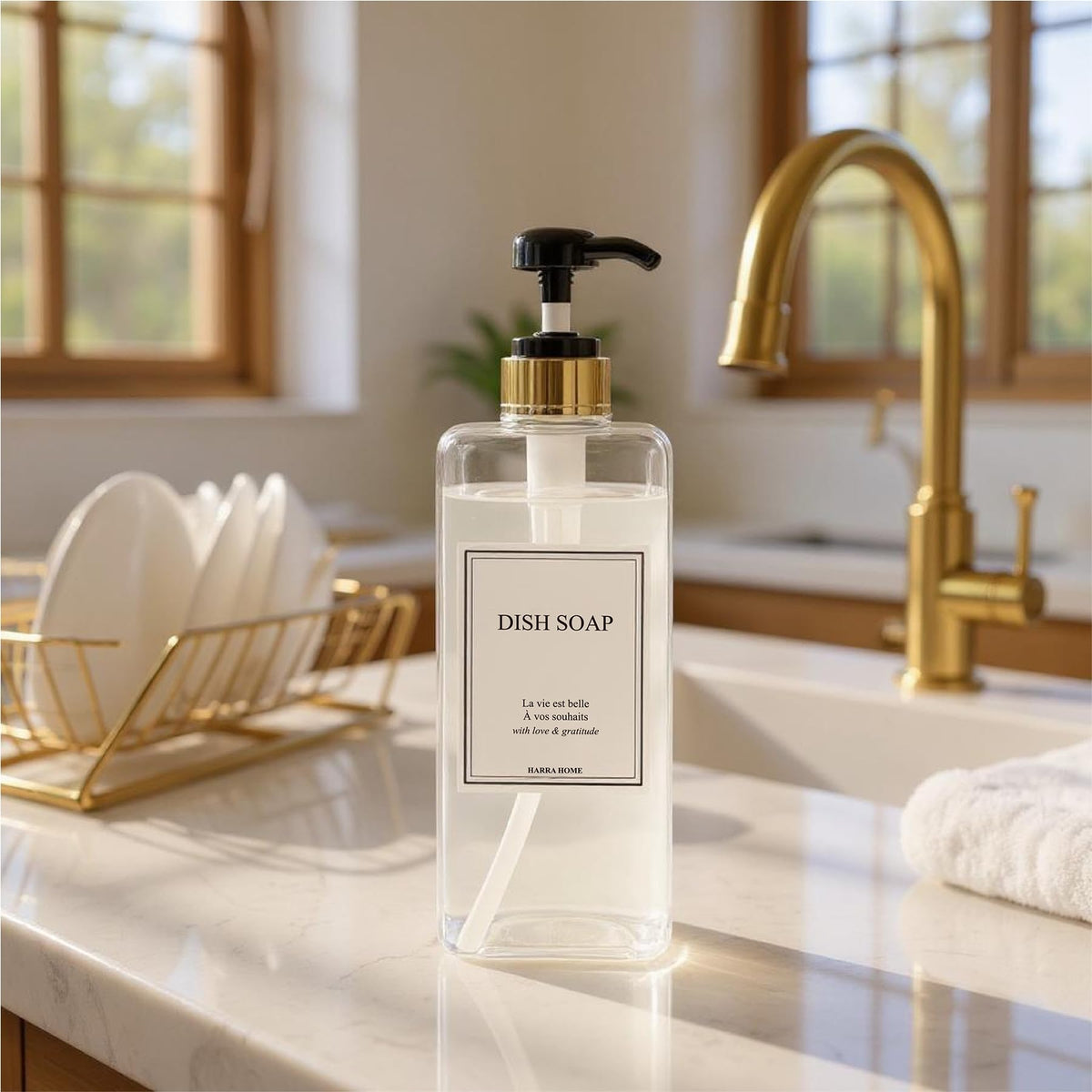 Modern Gold Design Shampoo and Conditioner Dispenser (3 Count)