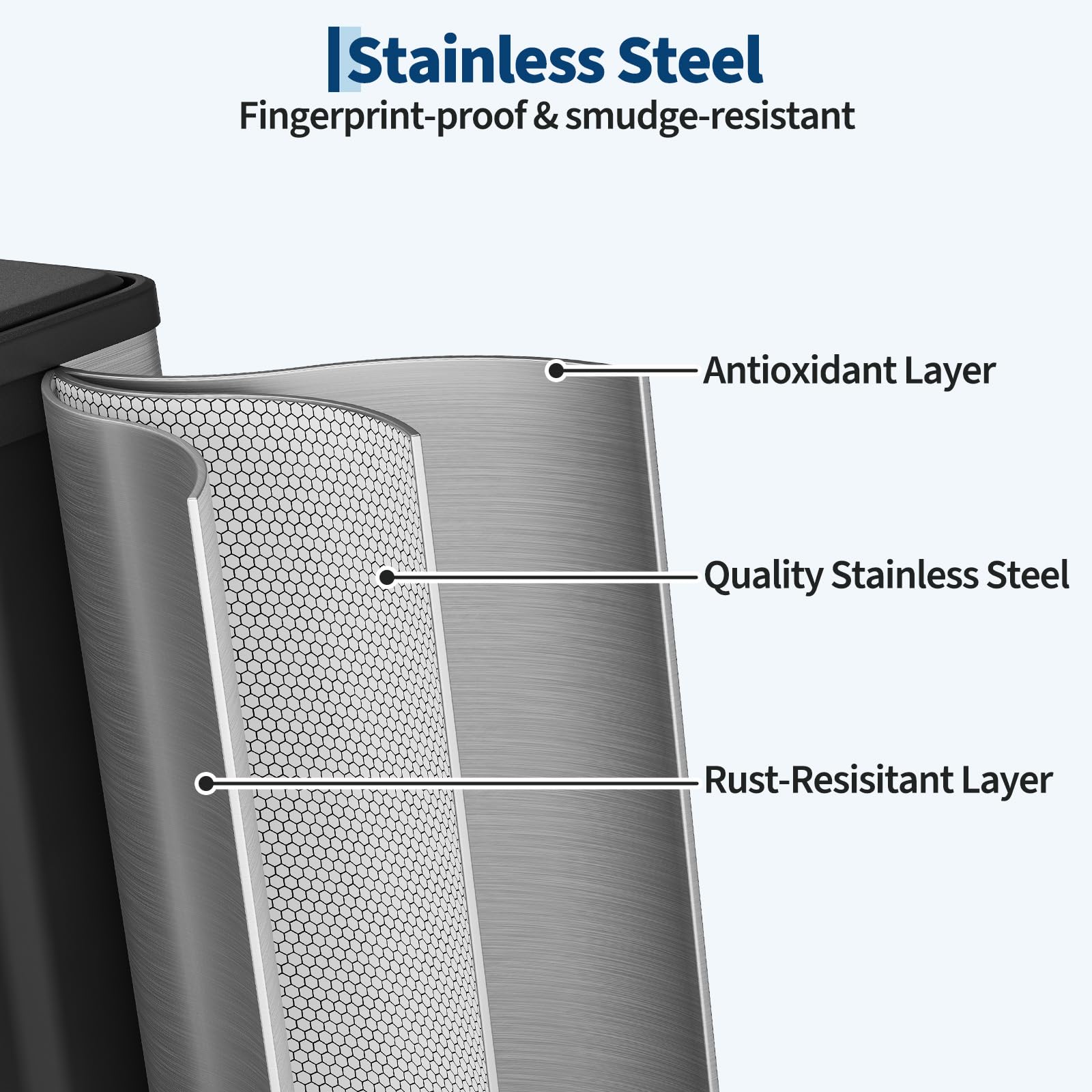 Dual Trash Can Stainless Steel Kitchen Recycling Bin Foot Pedal