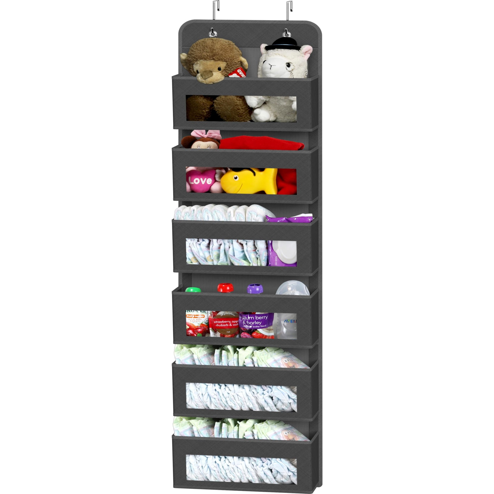 6 Clear Pocket Over Door Hanging Organizer