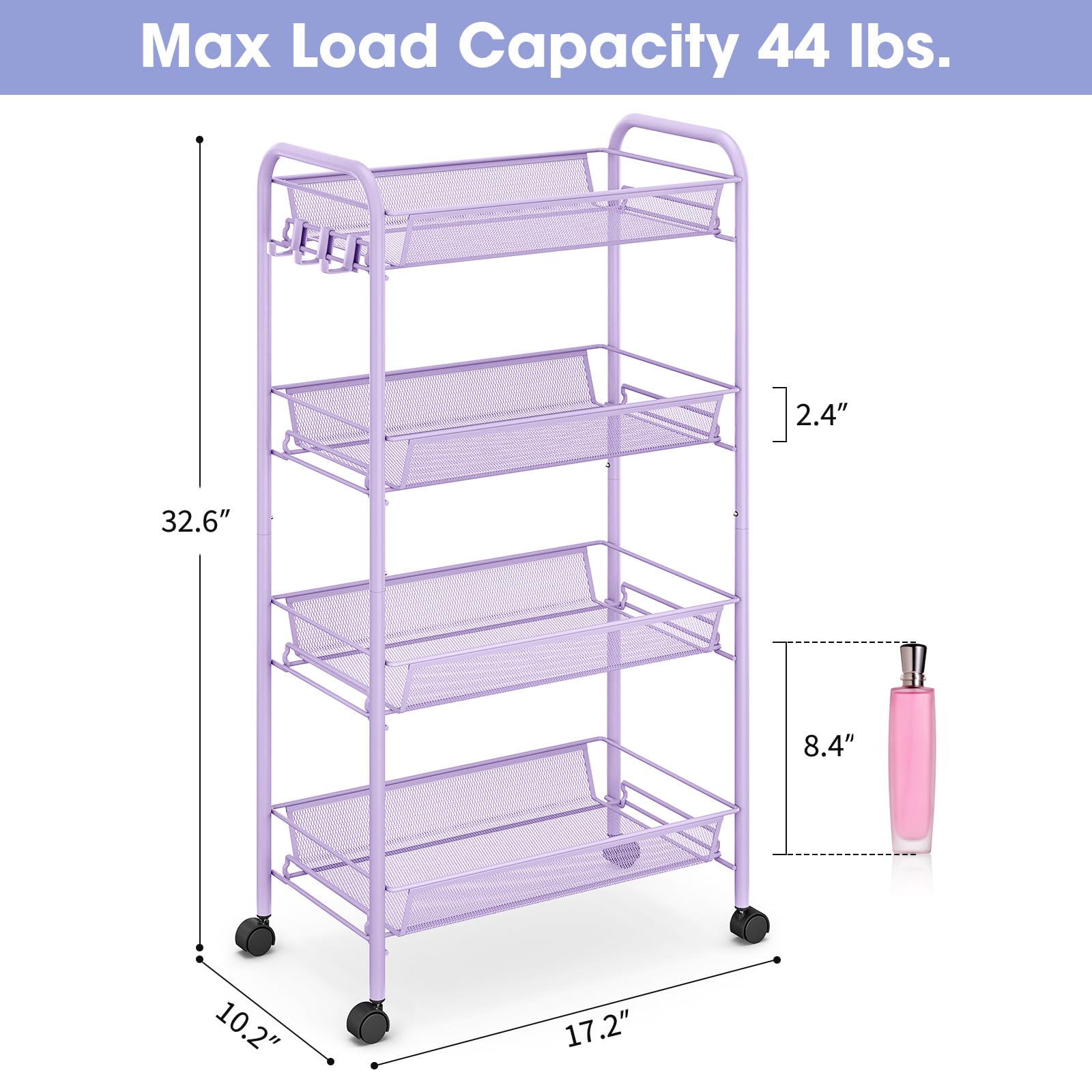 4 Tier Rolling Cart (4 Count)