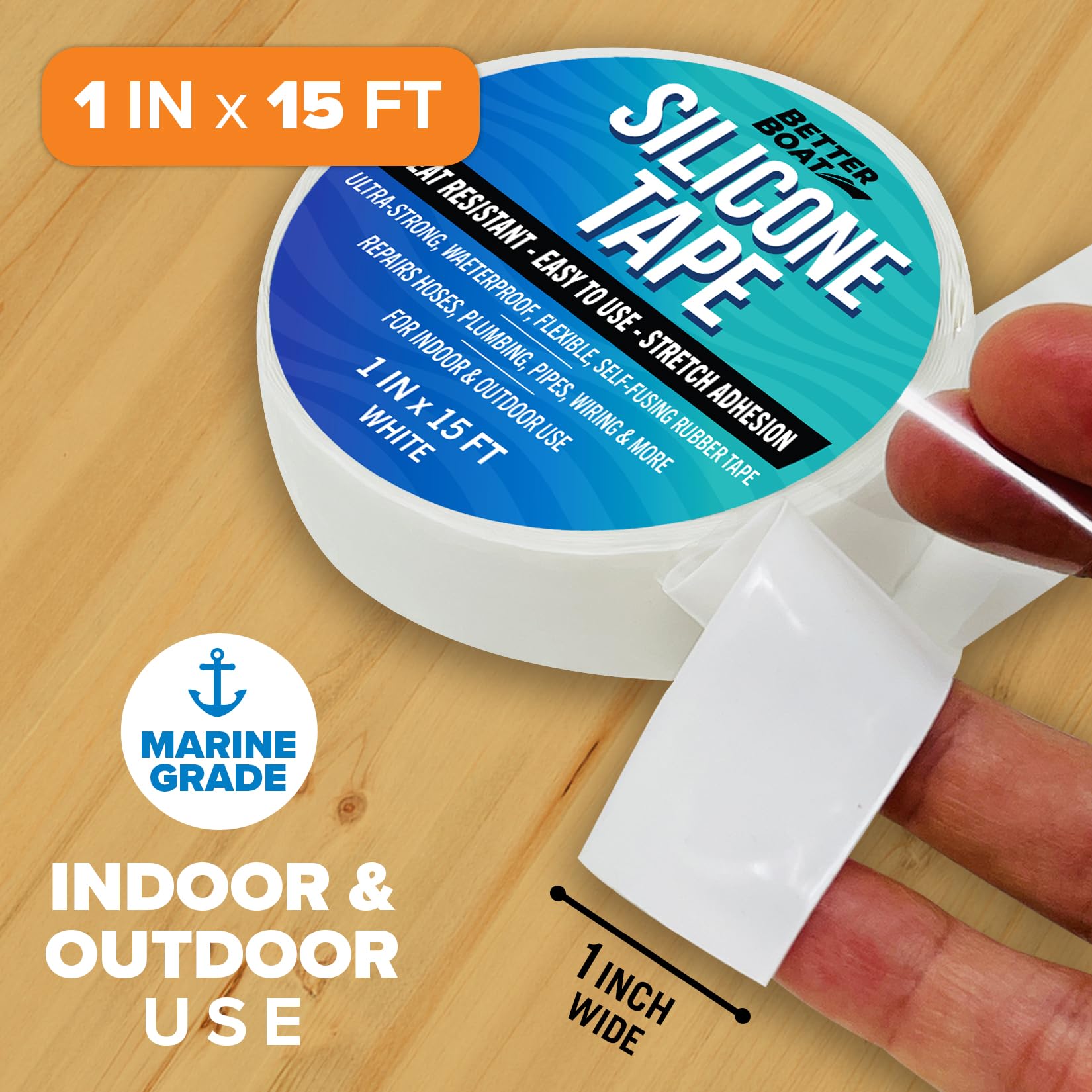 Self Fusing Silicone Tape Waterproof White (15 Foot)