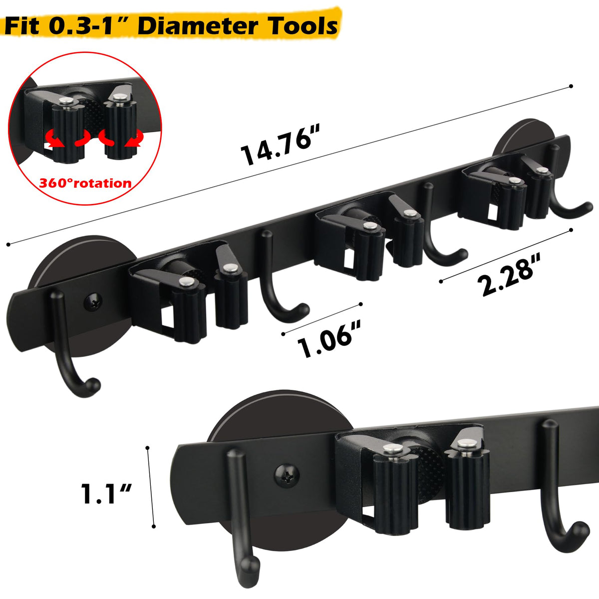 Heavy Duty Magnetic Broom Holder
