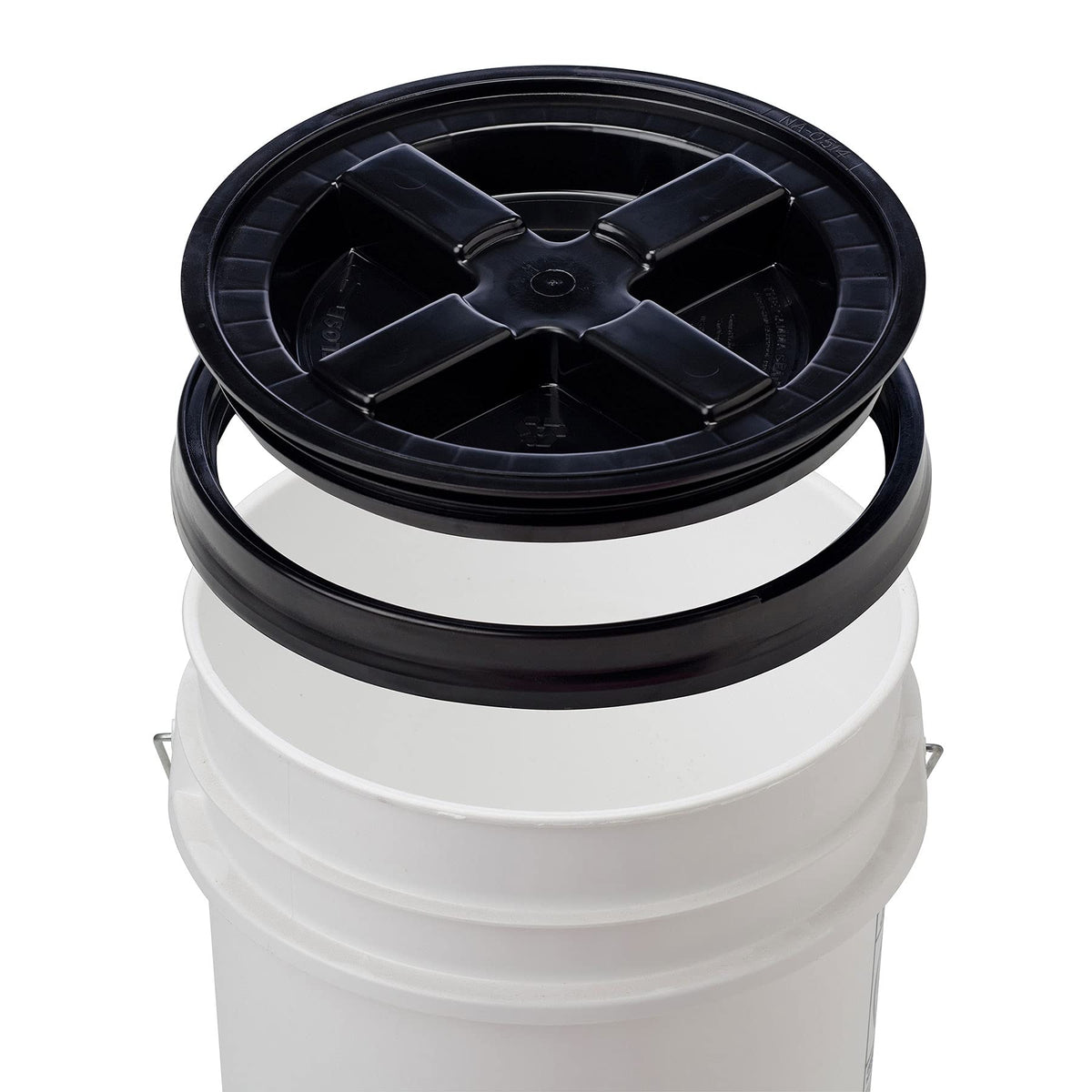 5 Gallon Buckets pails with Screw on Airtight Black Lids (3 Count)
