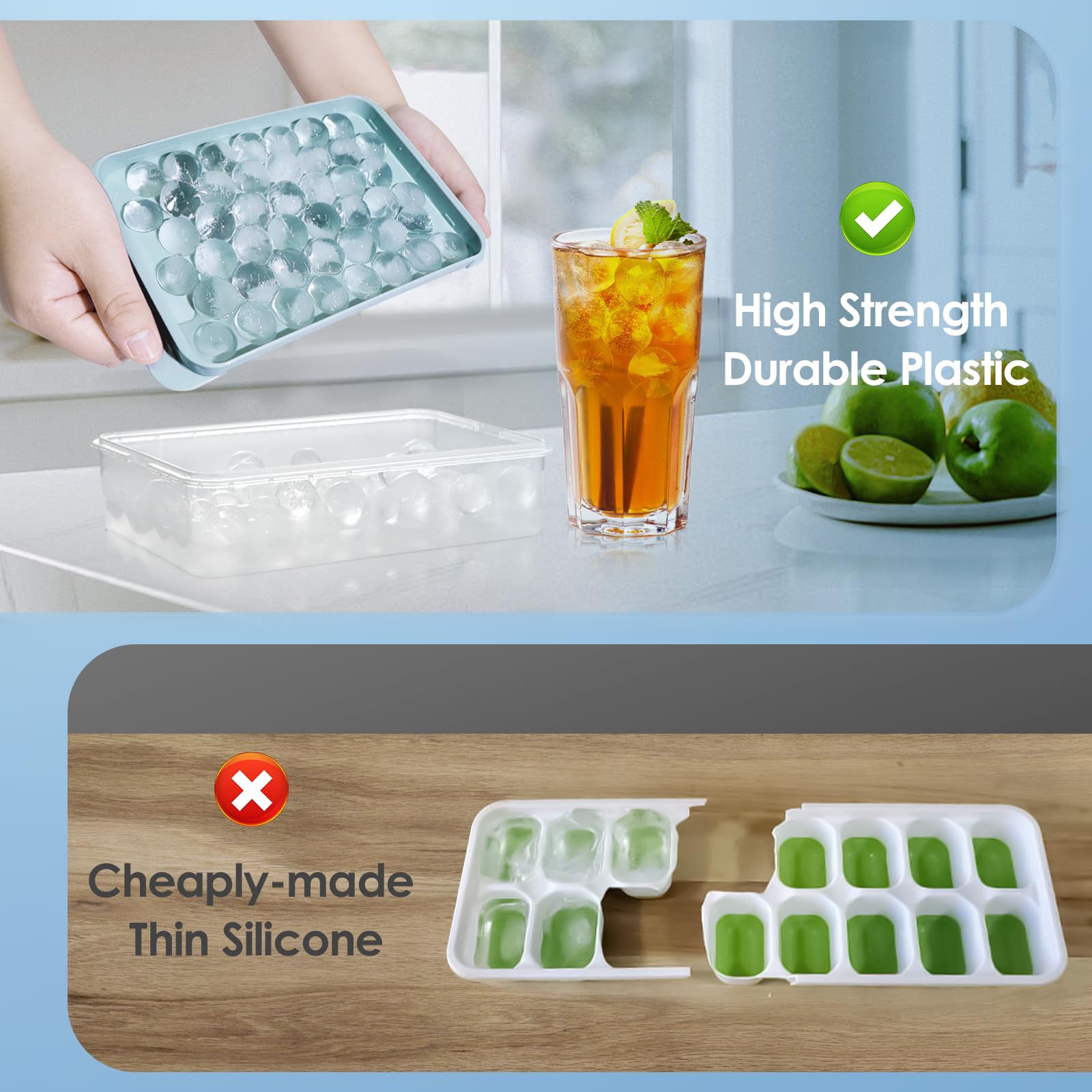 Ice Cube Tray with Lid and Bin (2 Count)