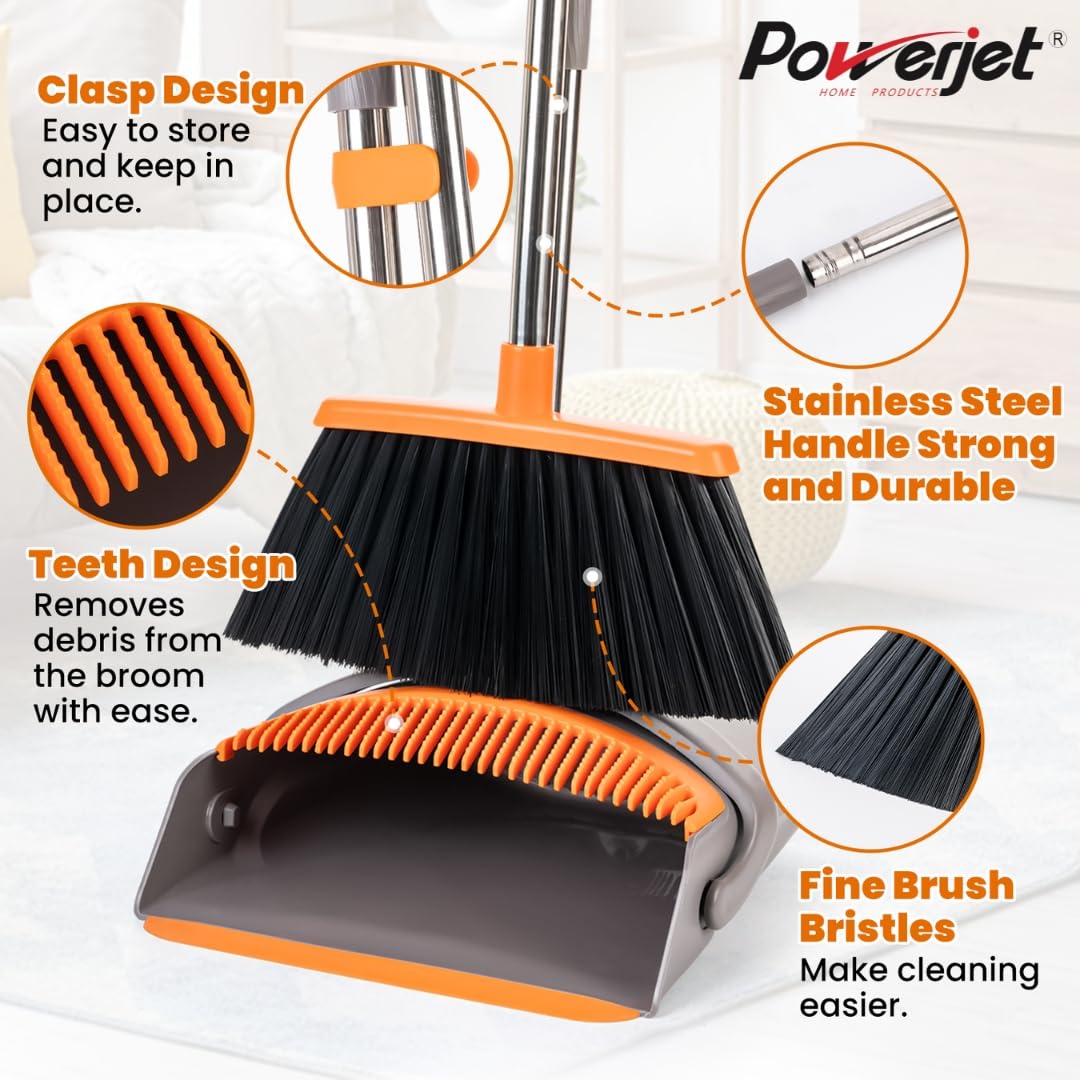 POWERJET Upright Broom & Dustpan Set