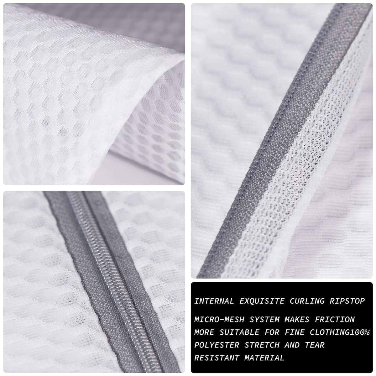 4Pcs Durable Honeycomb Mesh Laundry Bags for Delicates Reusable Wash Bag (4 Count)