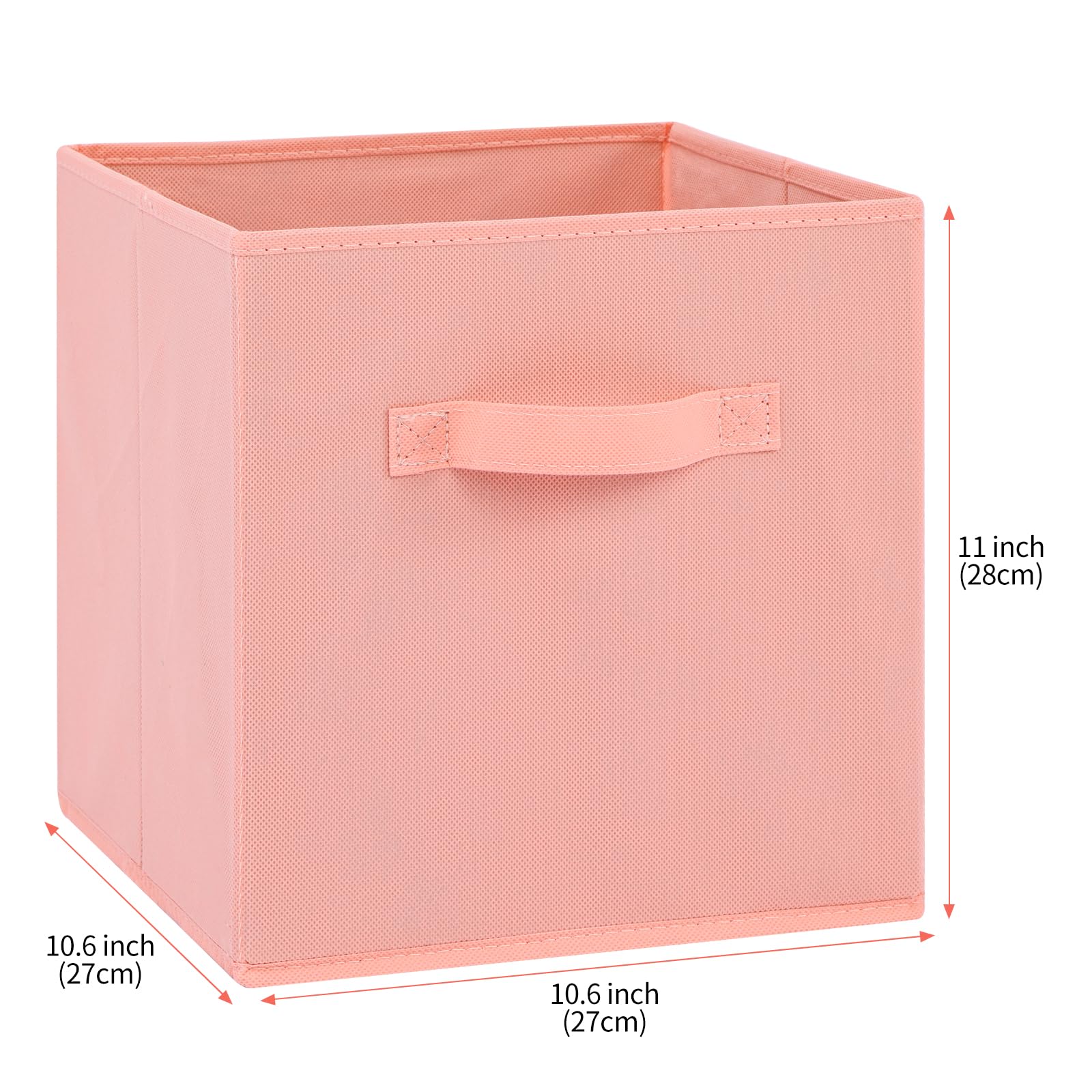 Fabric Storage Bins 6 Pack Fun Colored Durable Storage Cubes with Handles Foldable Cube Baskets for Home (6 Count)