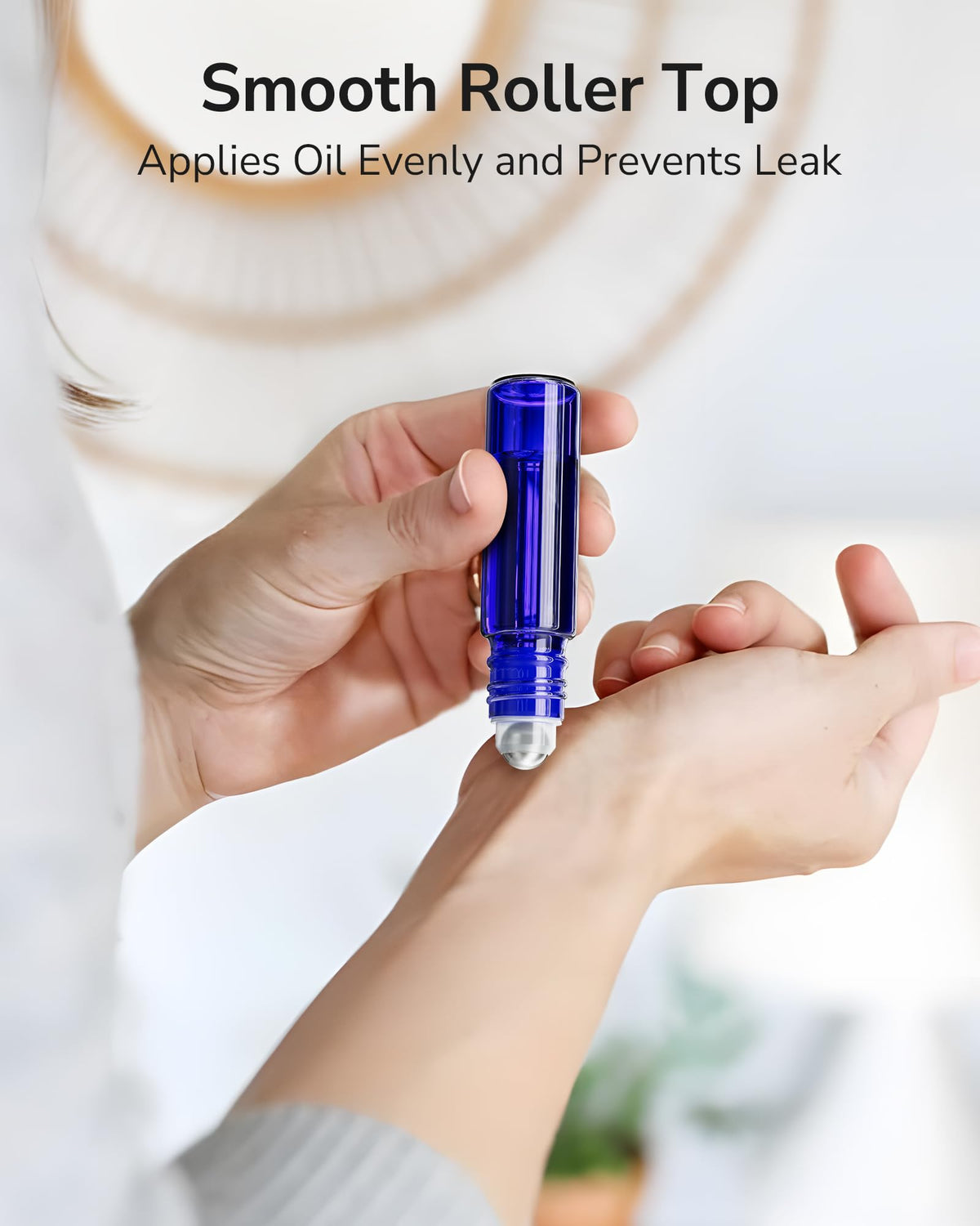 Essential Oil Roller Bottles 48 Pack 10ml Cobalt Blue Glass Empty Bottles with Stainless Steel Roller Balls