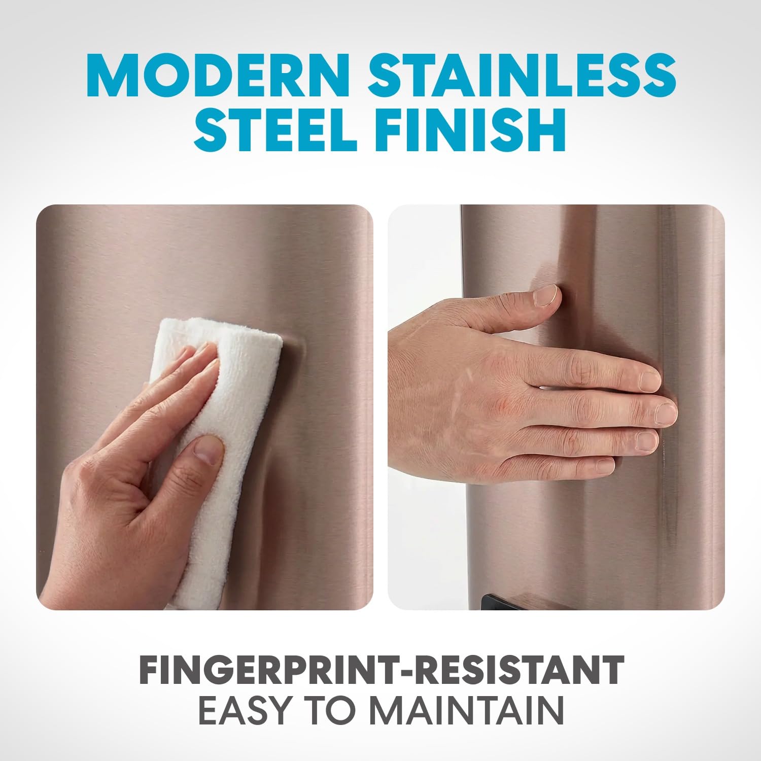 6L 1.6G Stainless Steel Bathroom Trash Can with Hands