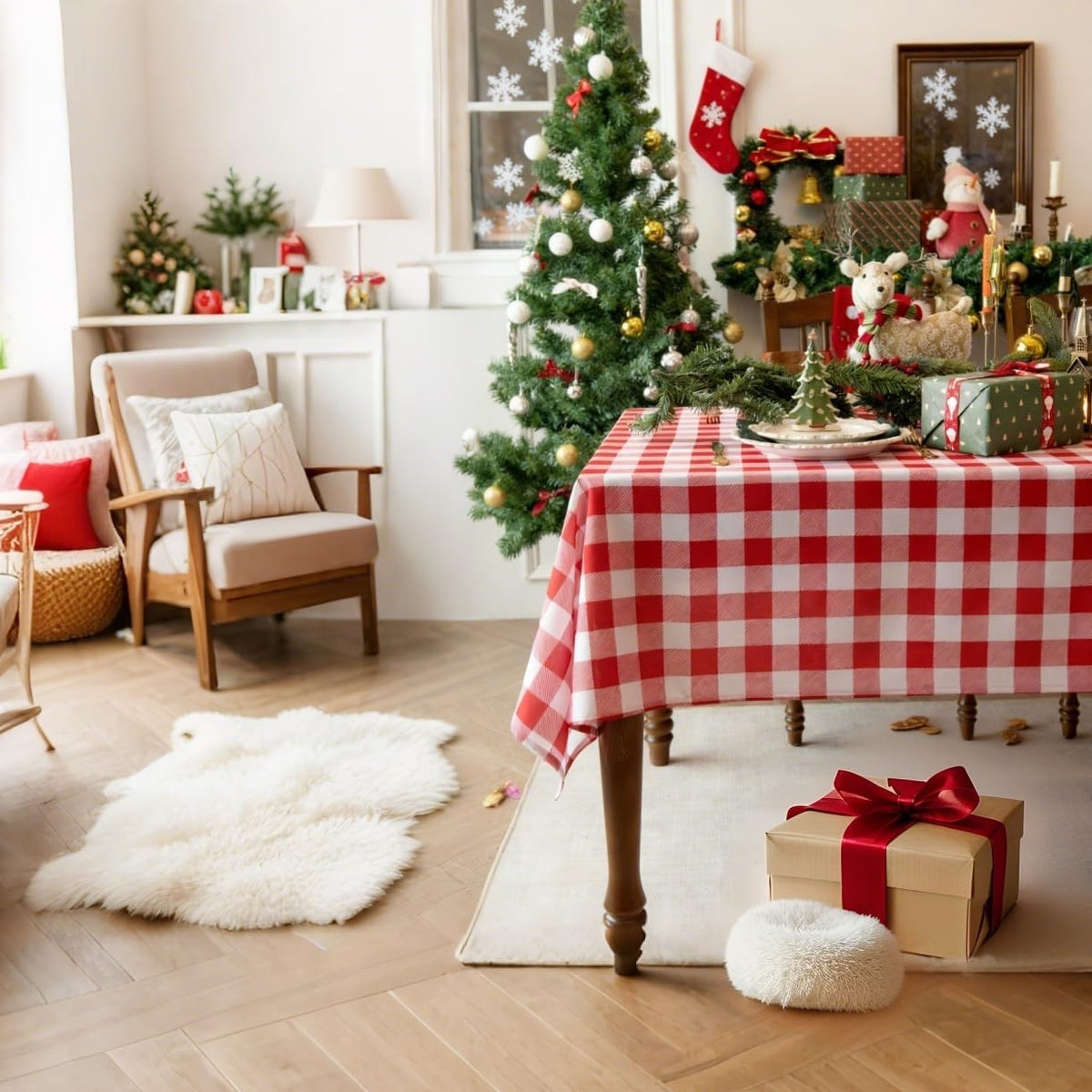 Waterproof Checkered Tablecloth Fabric