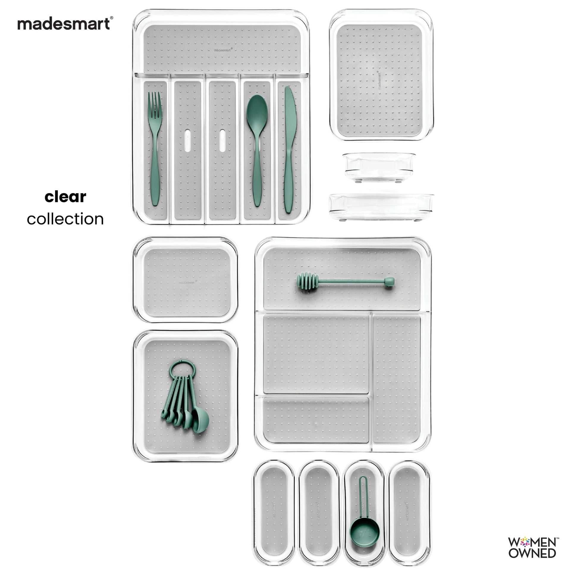 Clear 3 Compartment Utensil Tray