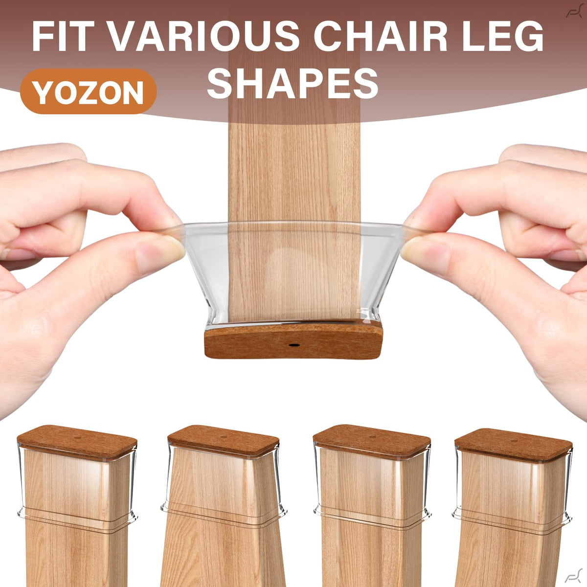 Chair Leg Floor Protectors Silicone Caps Felt Furniture Pads Covers (16 Count)