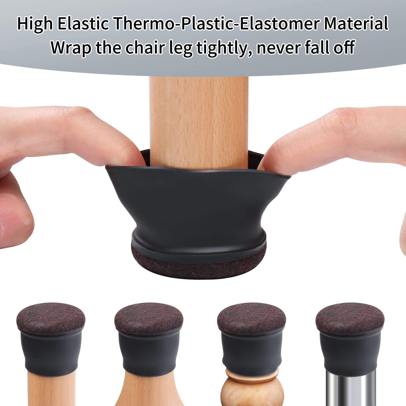 24 Pcs Extra Large Chair Leg Floor Protectors for Hardwood Floors (24 Count)