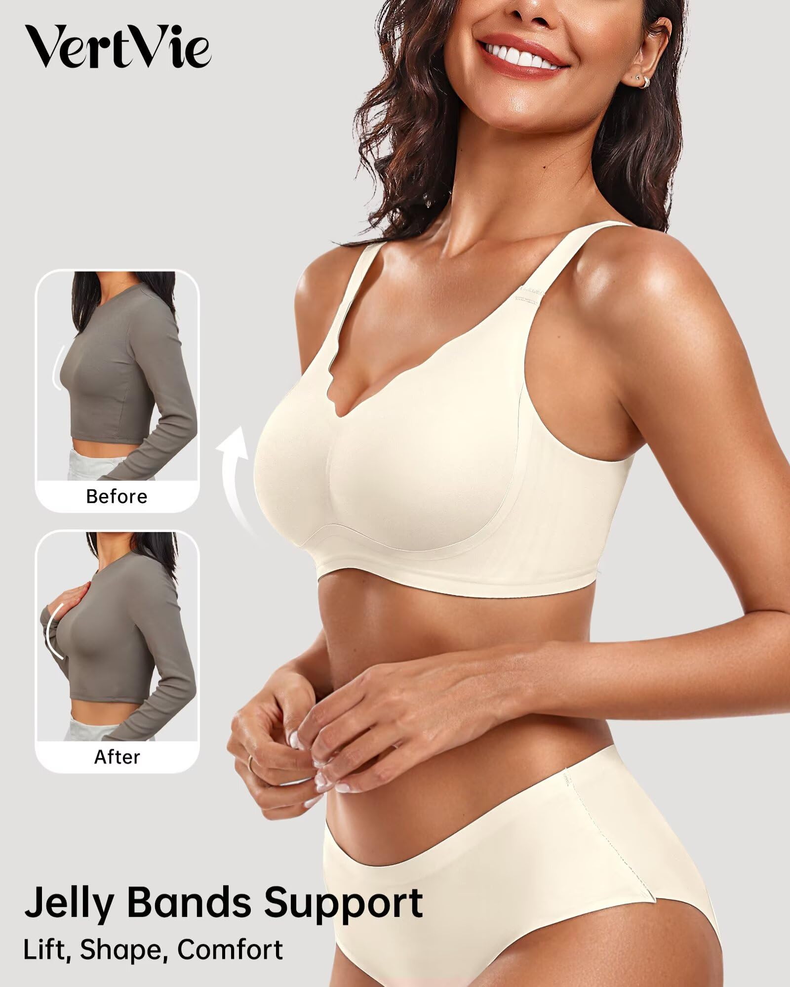 Seamless Jelly Bra No Underwire Supportive Bralette