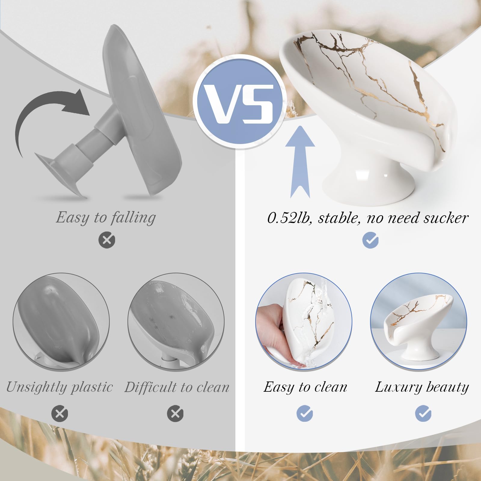 Soap Dish Soap Holder Self Draining Leaf Shape Soap Dishes
